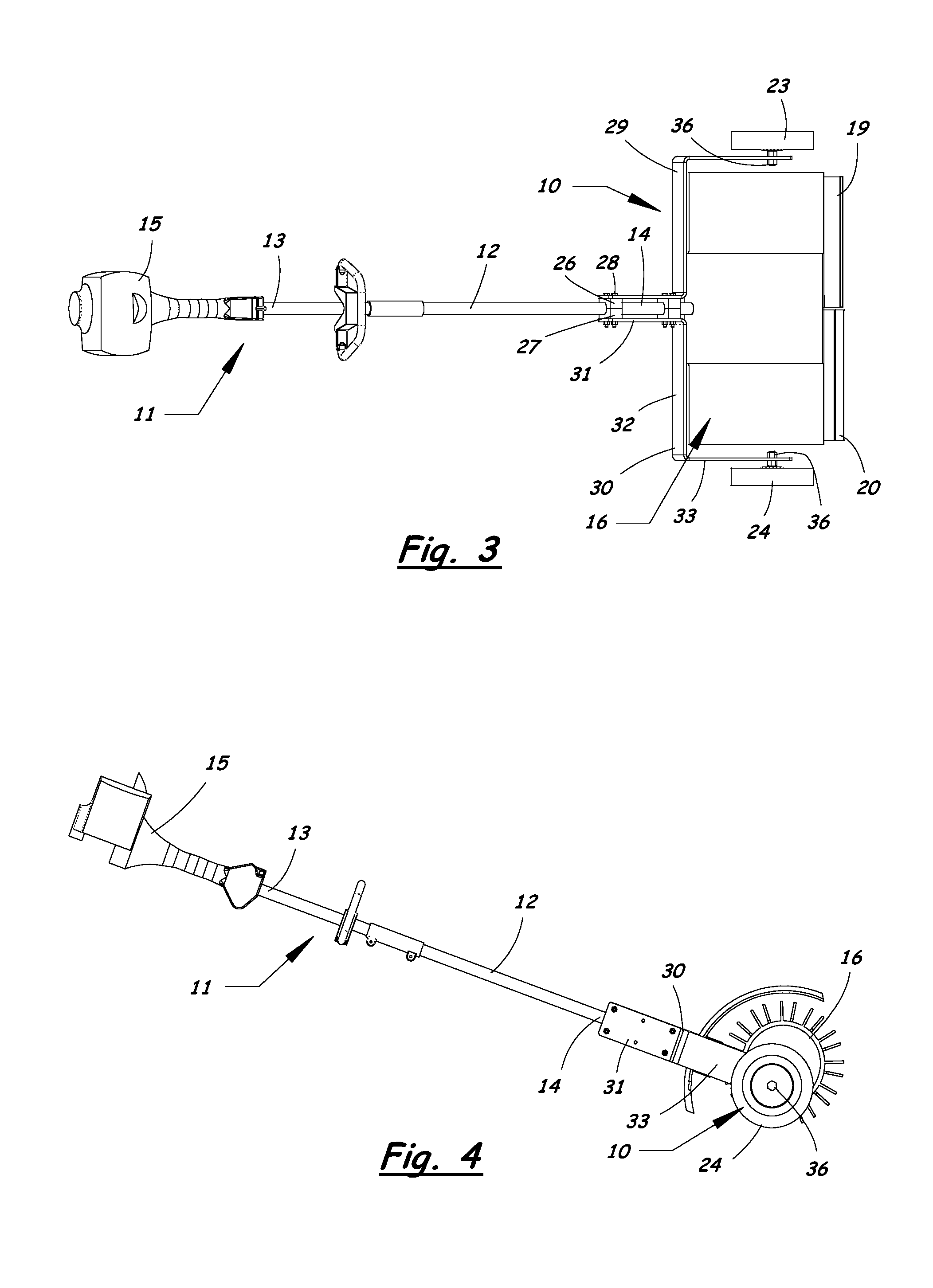 Gauge wheel assembly for hand held portable power tool