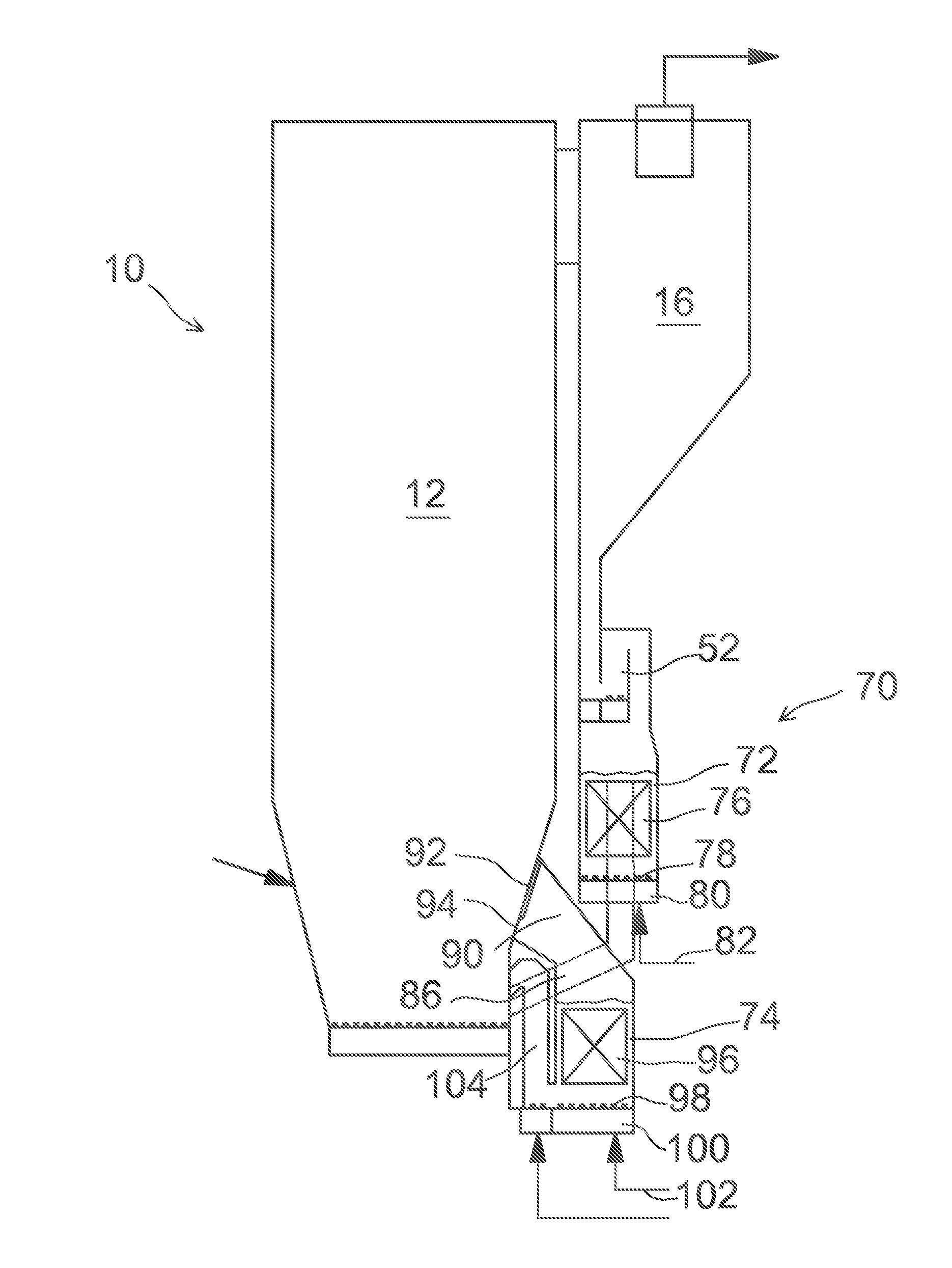 Circulating Fluidized Bed Boiler Having Two External Heat Exchangers for Hot Solids Flow