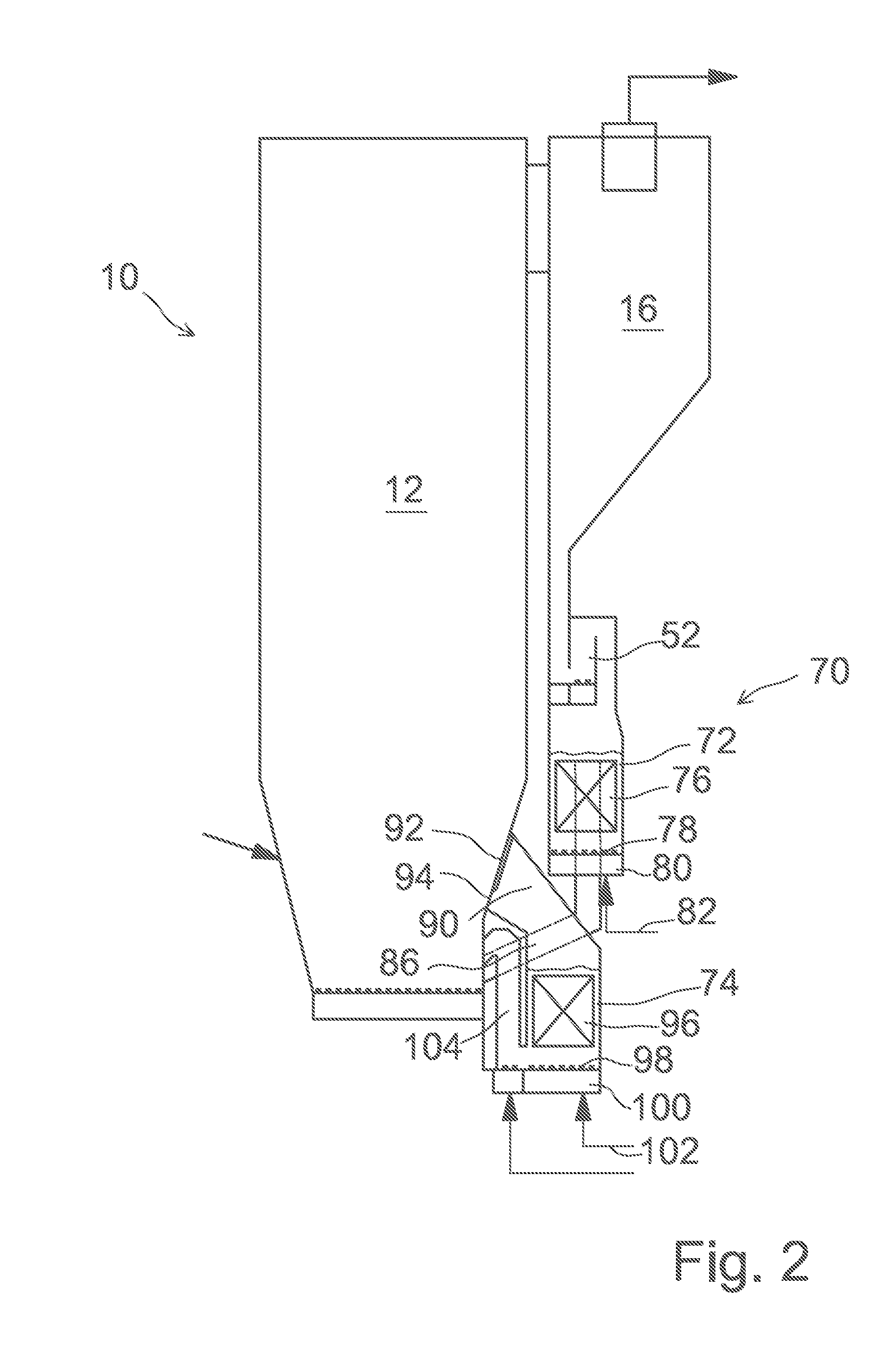 Circulating Fluidized Bed Boiler Having Two External Heat Exchangers for Hot Solids Flow