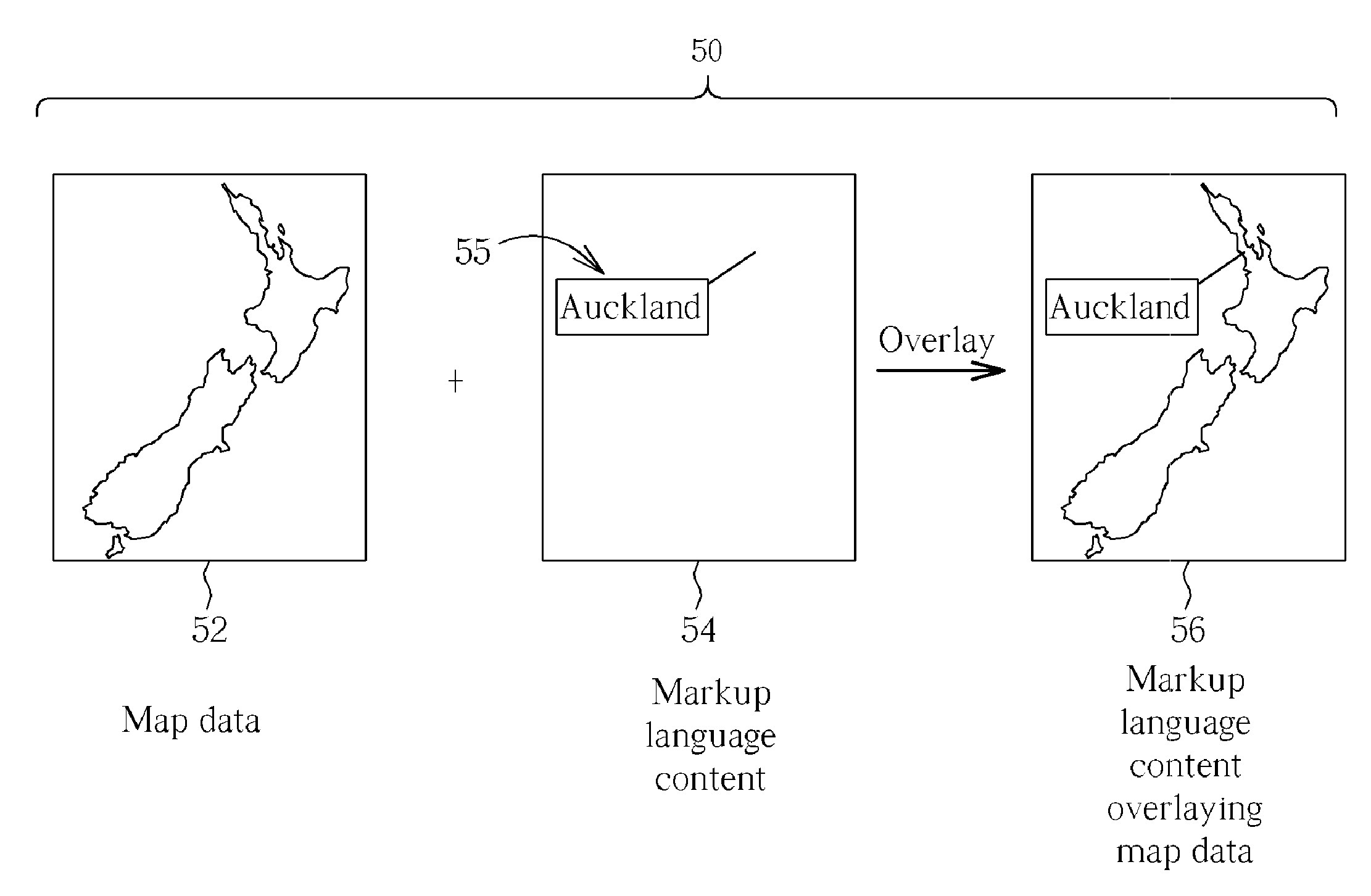 Personal navigation device and related method for dynamically downloading markup language content and overlaying existing map data