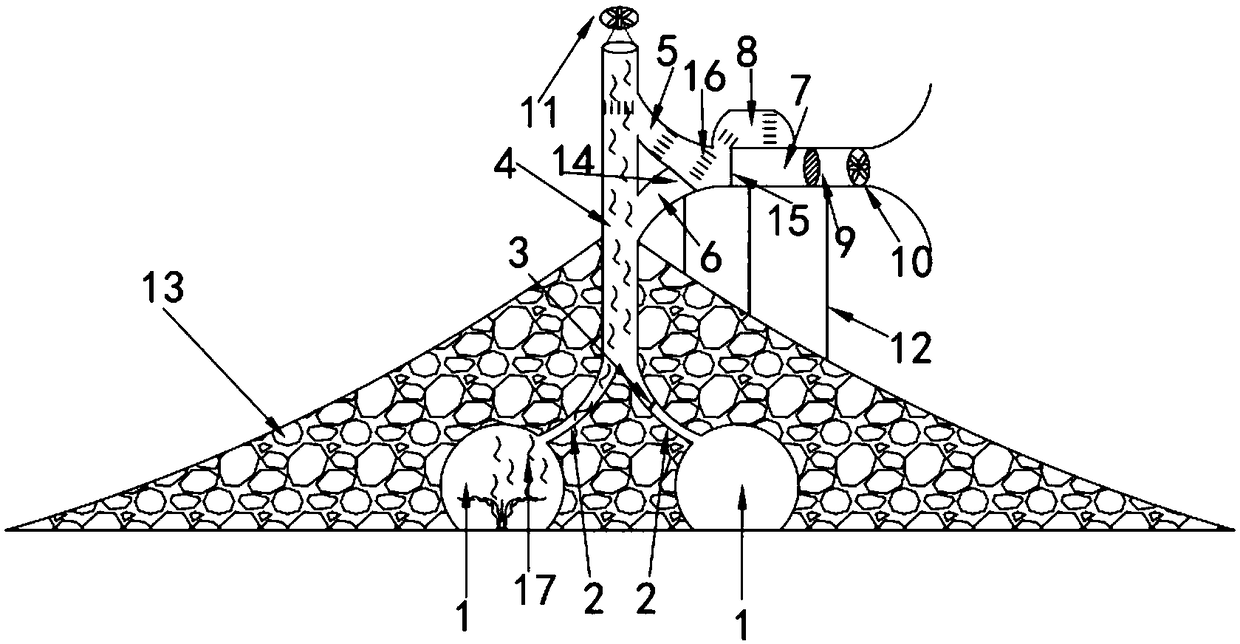 Tunnel vertical shaft or inclined shaft ventilation and smoke extraction device based on monsoon