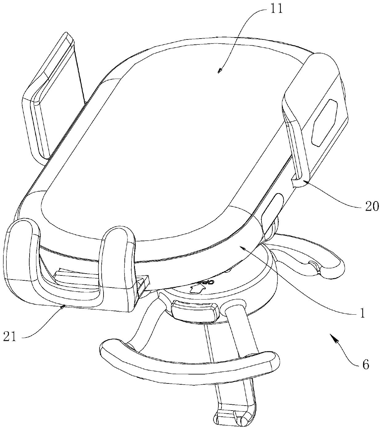 Speed reduction linkage type clamping mechanism and mobile phone support