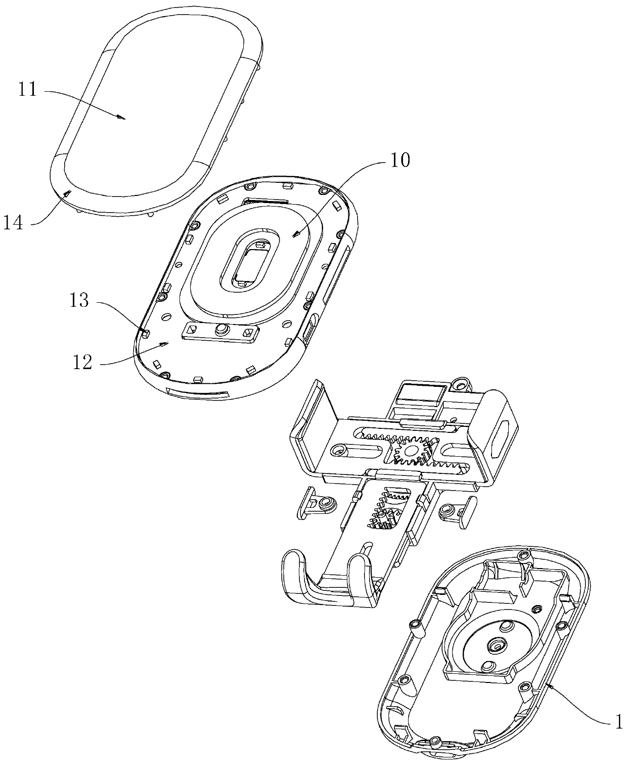 Speed reduction linkage type clamping mechanism and mobile phone support