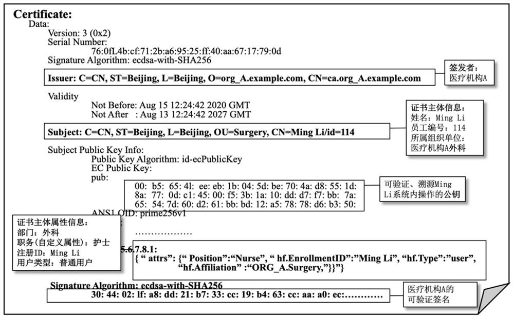 Medical certificate credible issuing and verifying system and method based on blockchain