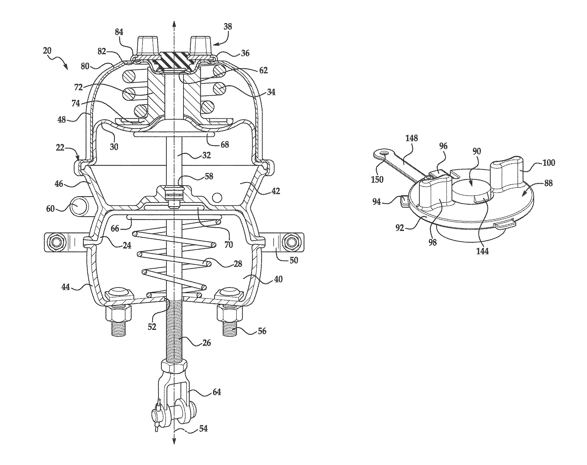 Plug retention system for a brake actuator