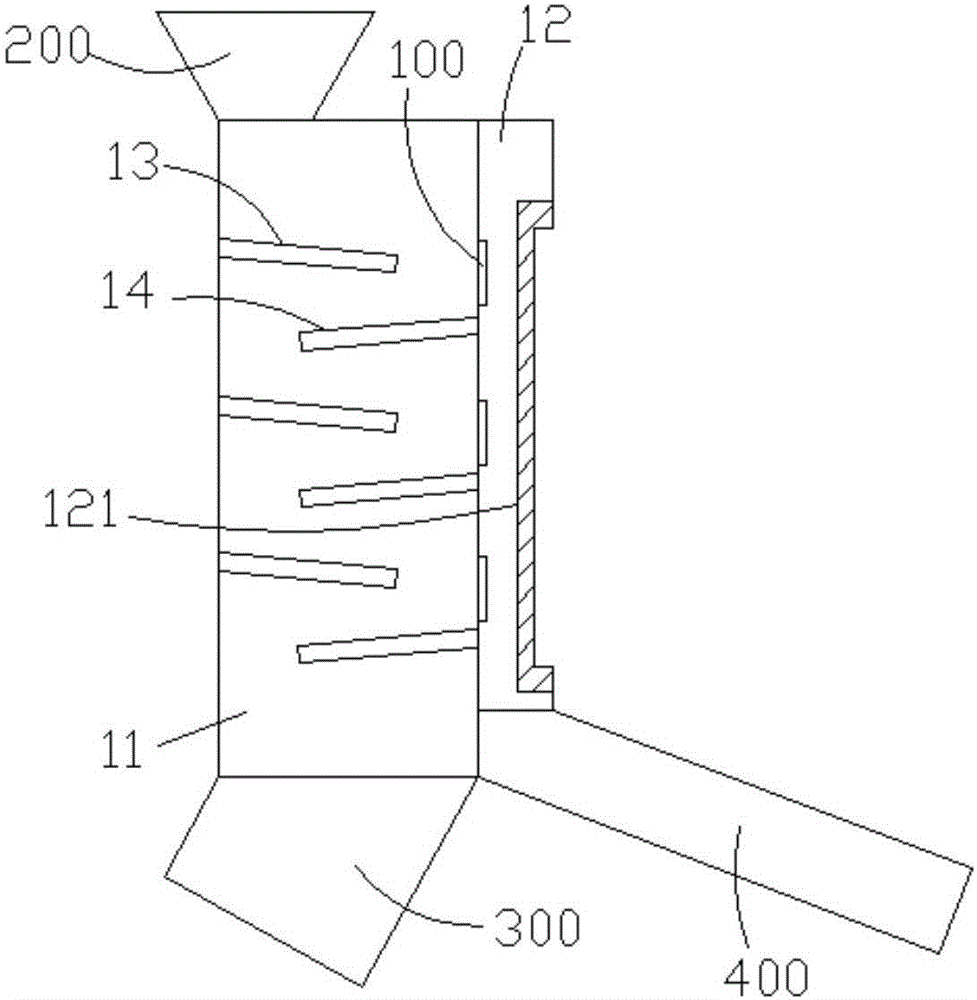 Feeding unit in iron removal device