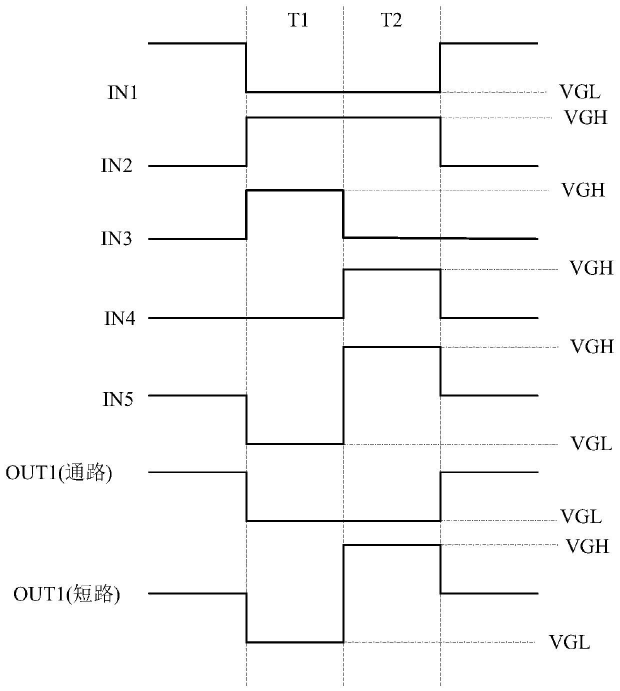 An array substrate, a detection circuit and an open circuit and short circuit detection method thereof