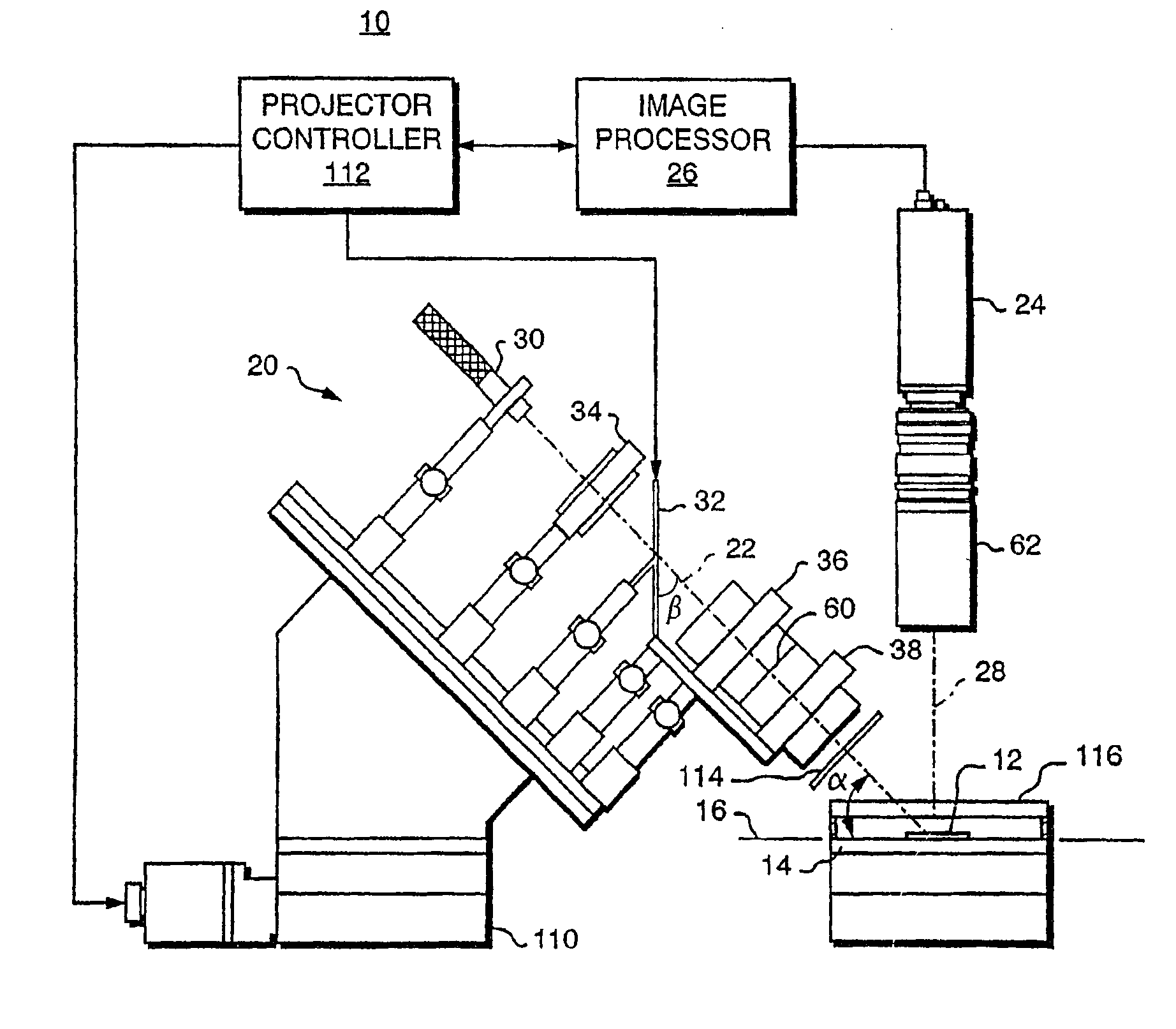 Method for three-dimensional inspection using patterned light projection