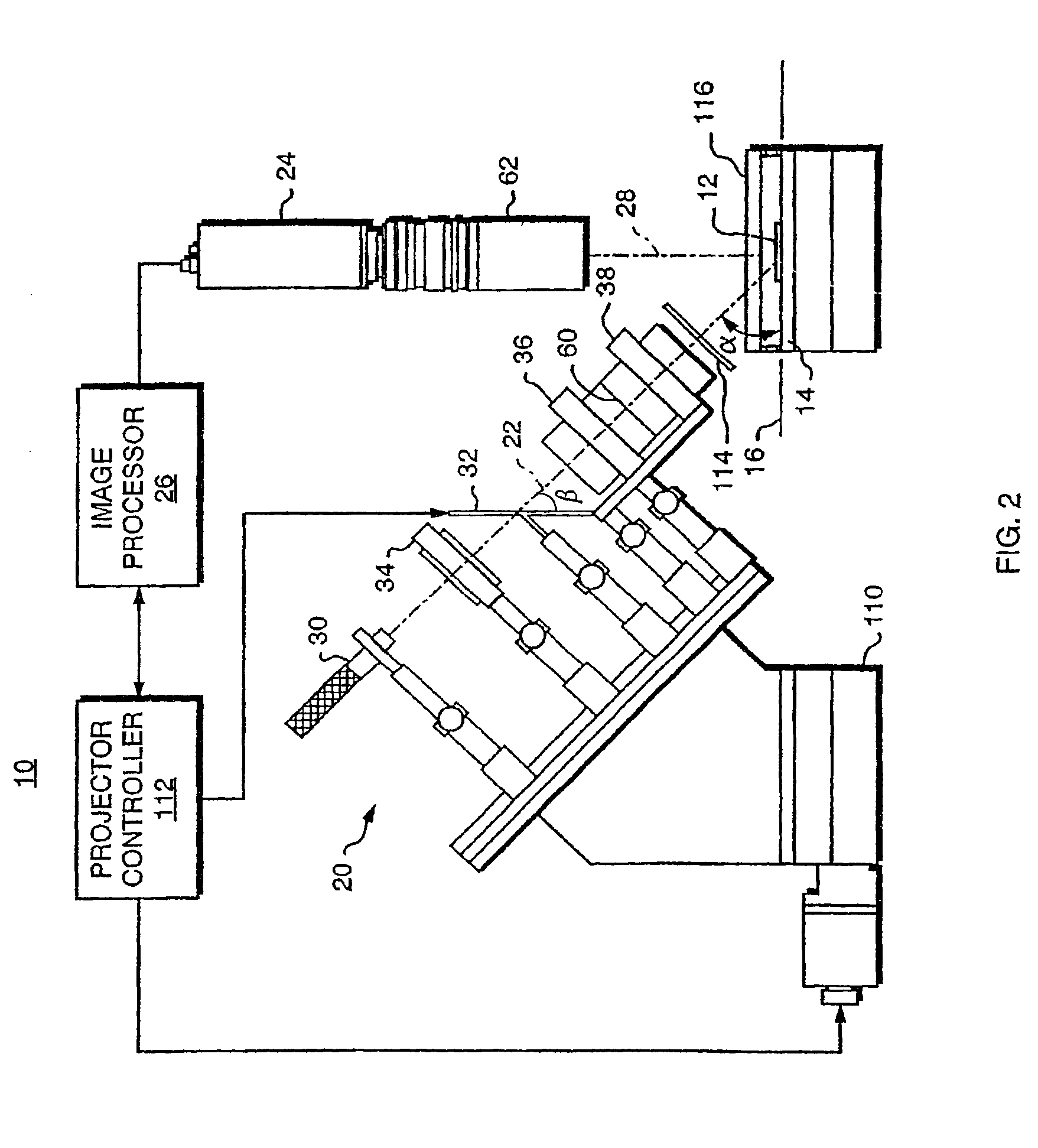 Method for three-dimensional inspection using patterned light projection