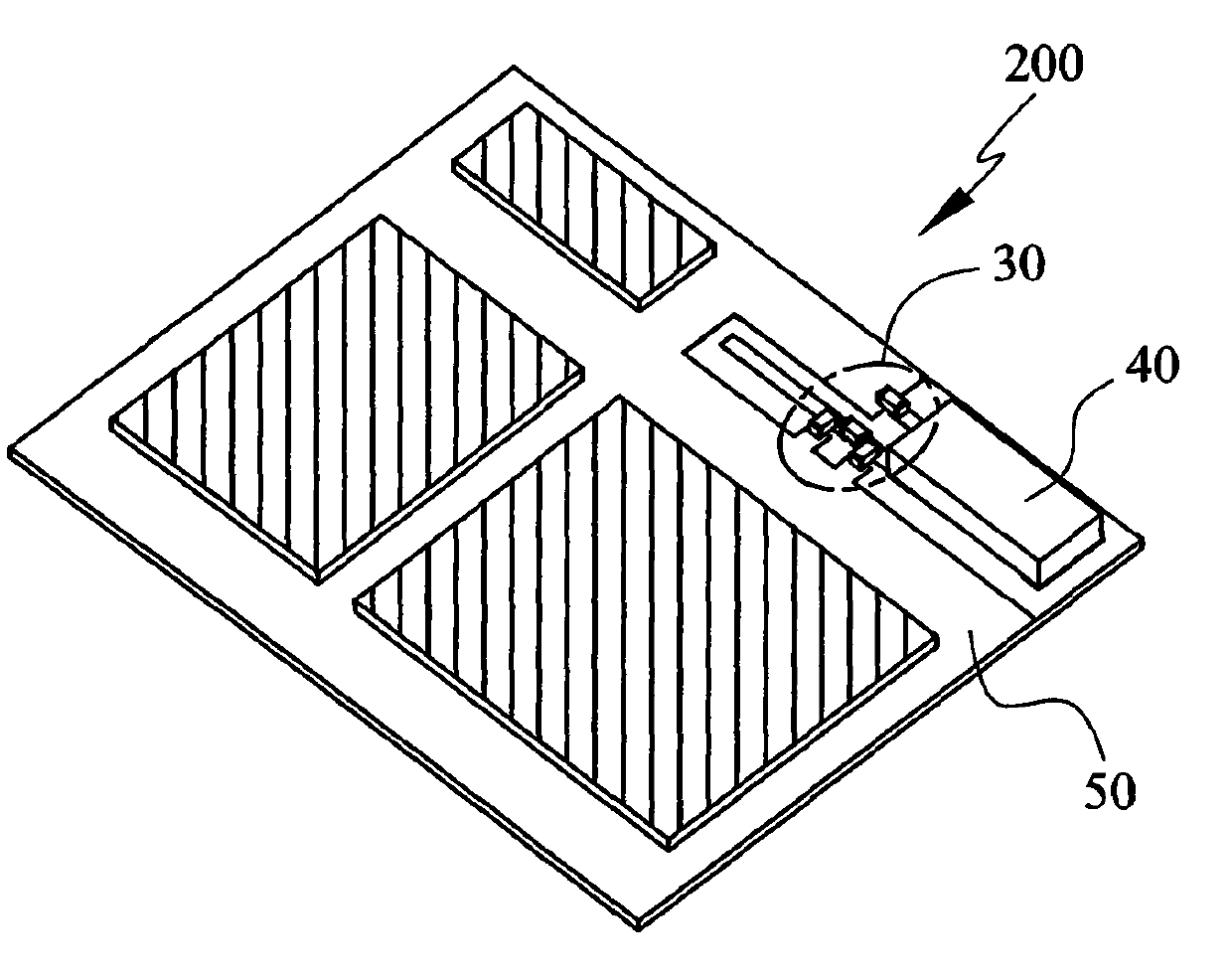 Packaging structure used for integrating surface adhesive type assembly