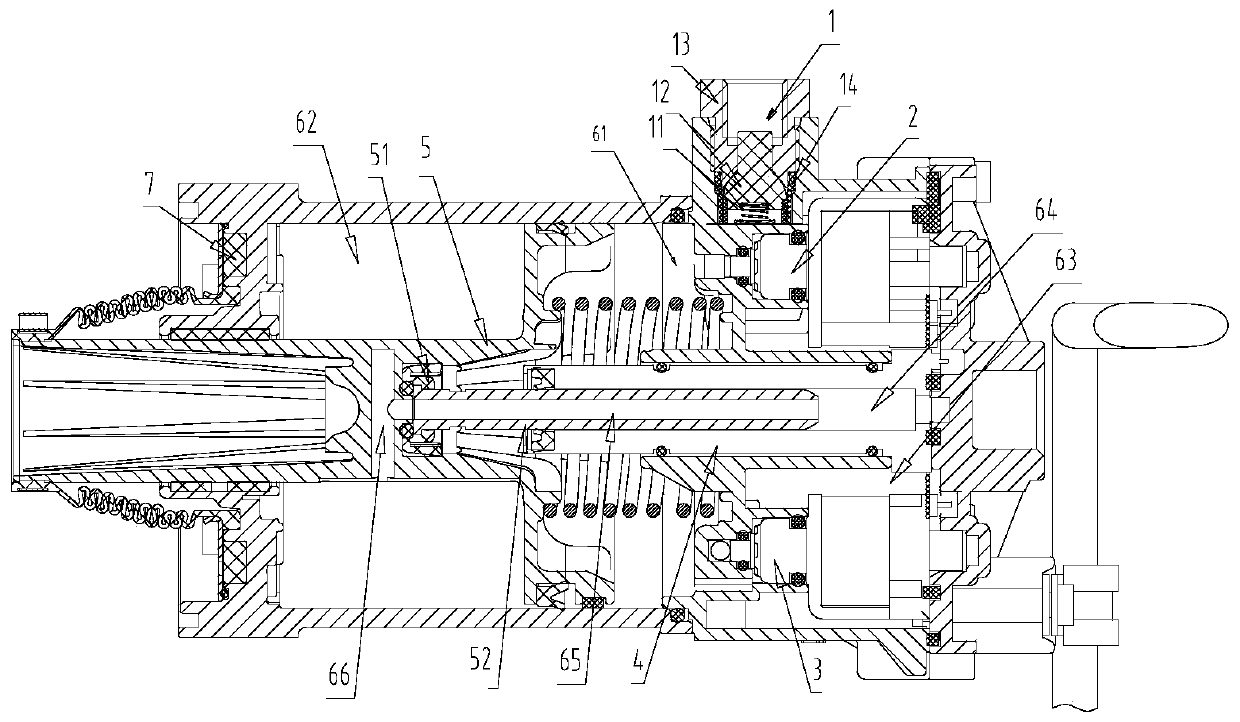 Electronic pneumatic separating and closing executing mechanism