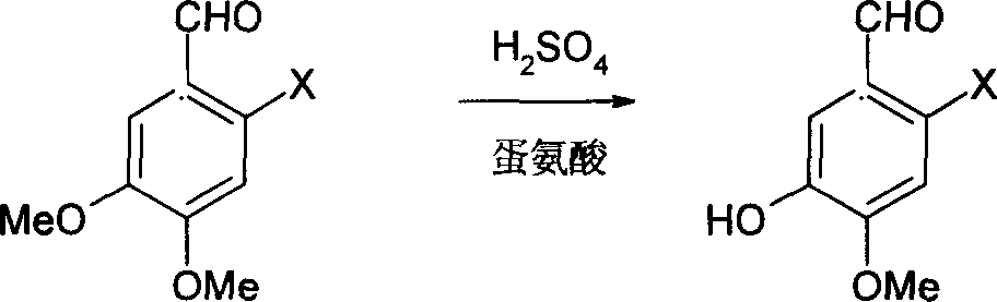 Method for synthesizing 6-substituent-3-hydroxy-4-methoxybenxaldchyde