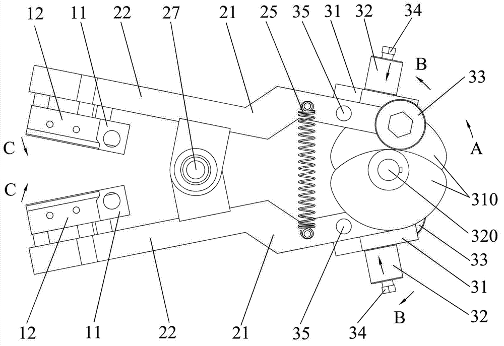 Packaging bag edge sealing device