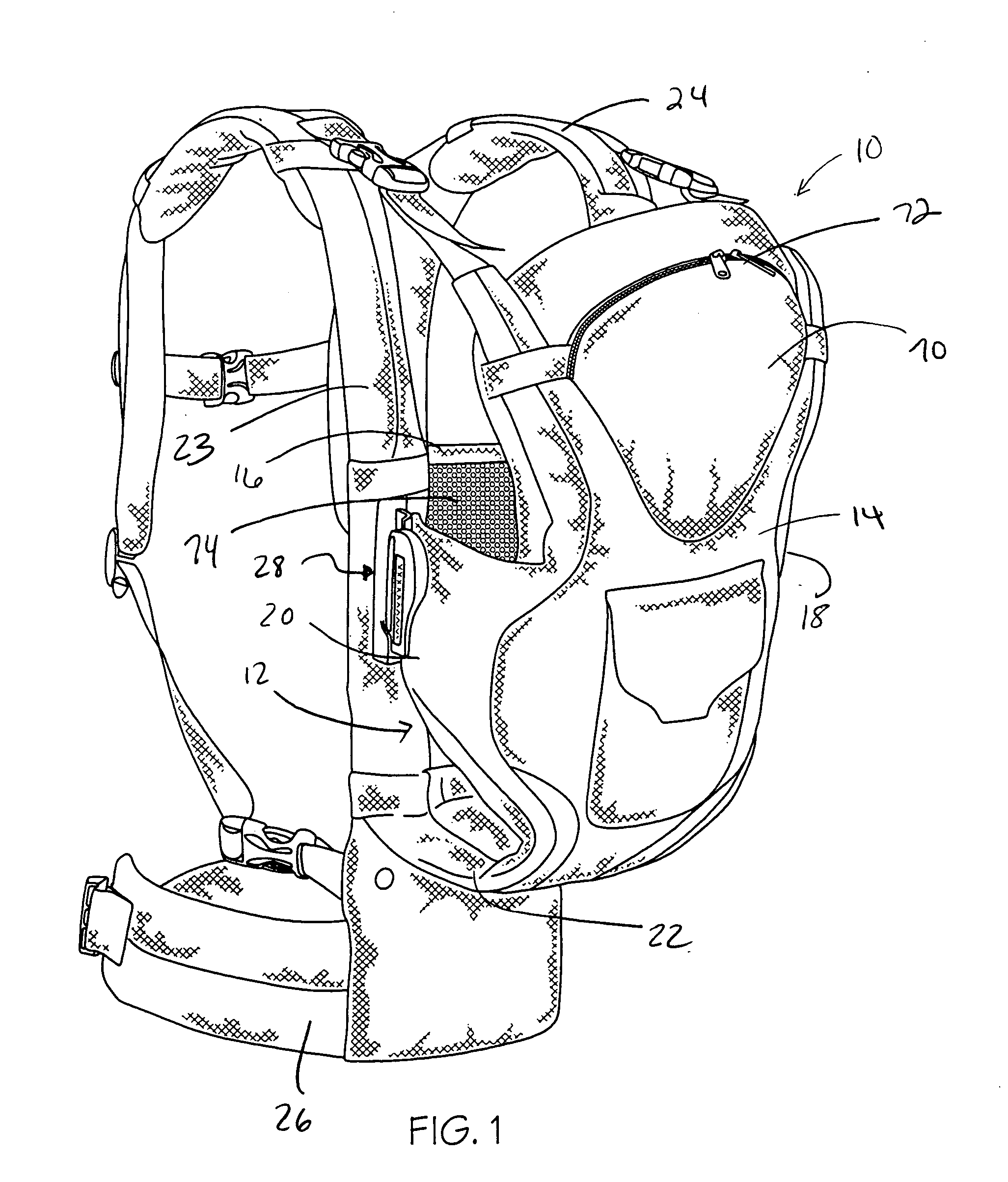 Child carrier with side buckle and venting