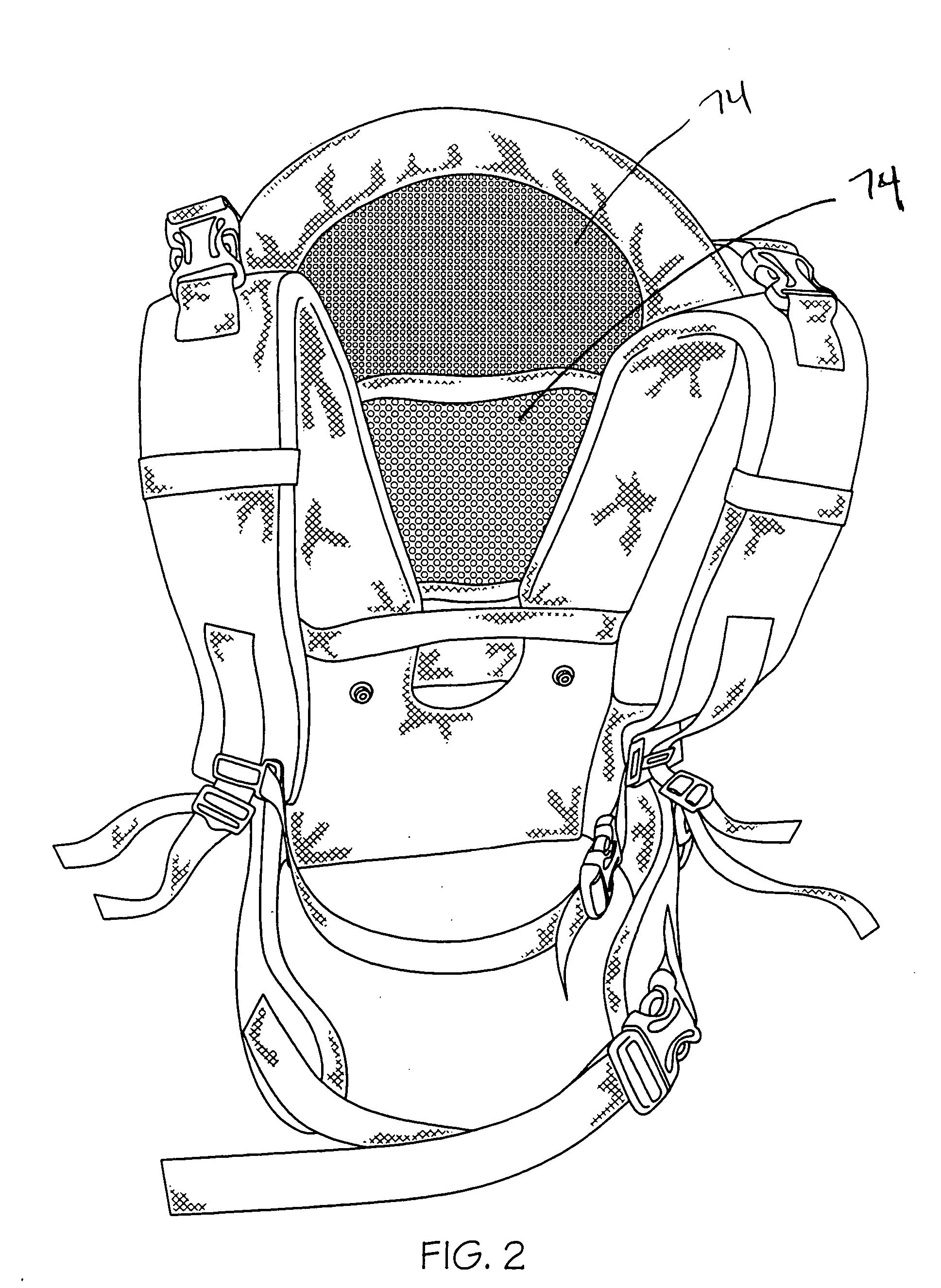 Child carrier with side buckle and venting