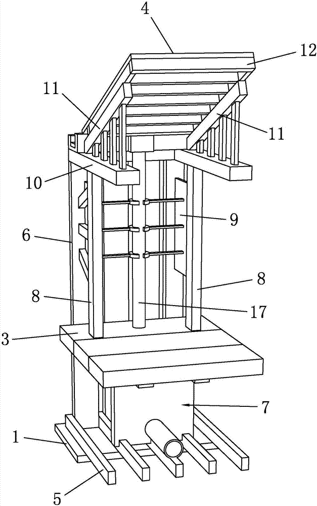 Drainage structure used for historic building gallery bridge and construction method thereof