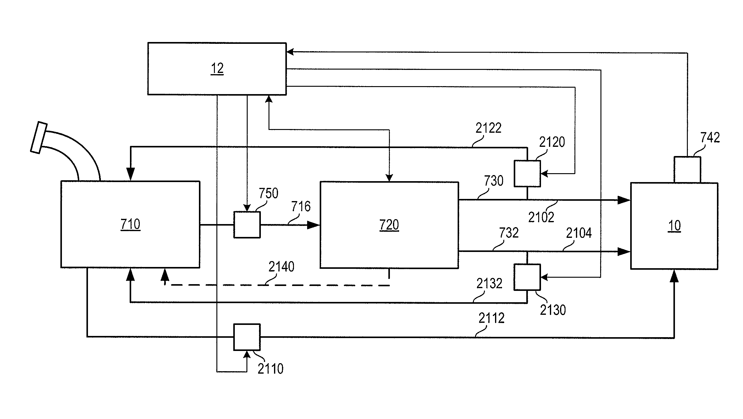 Control for knock suppression fluid separator in a motor vehicle