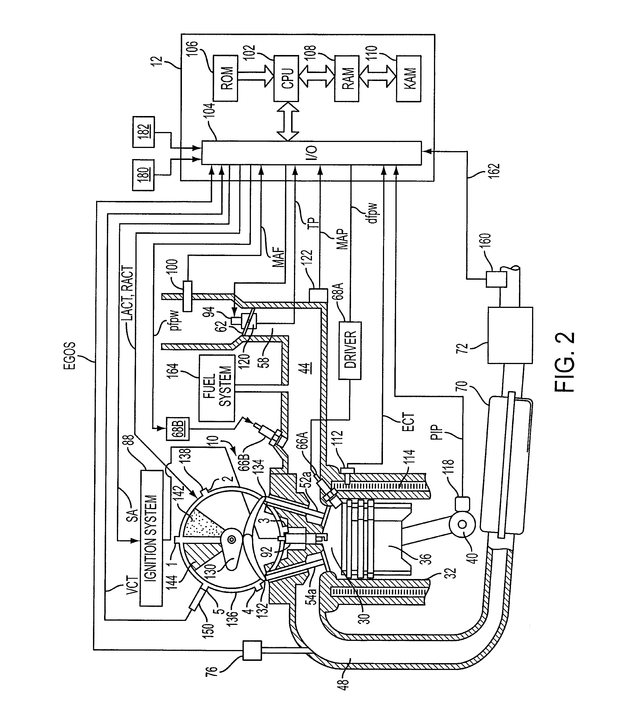 Control for knock suppression fluid separator in a motor vehicle