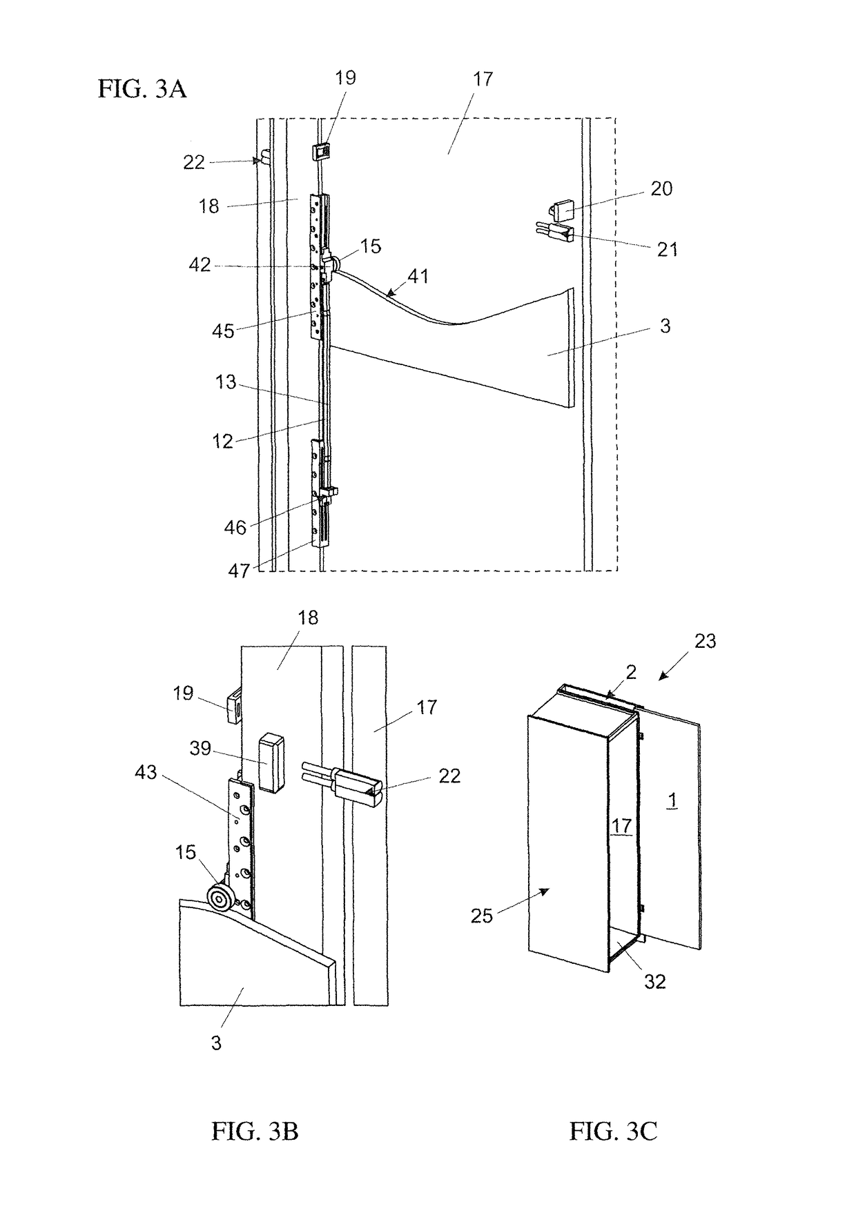 Arrangement of a door and cavity for an article of furniture