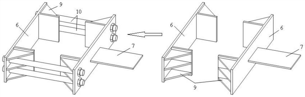 Damage-free steel beam reinforced concrete frame and construction method thereof