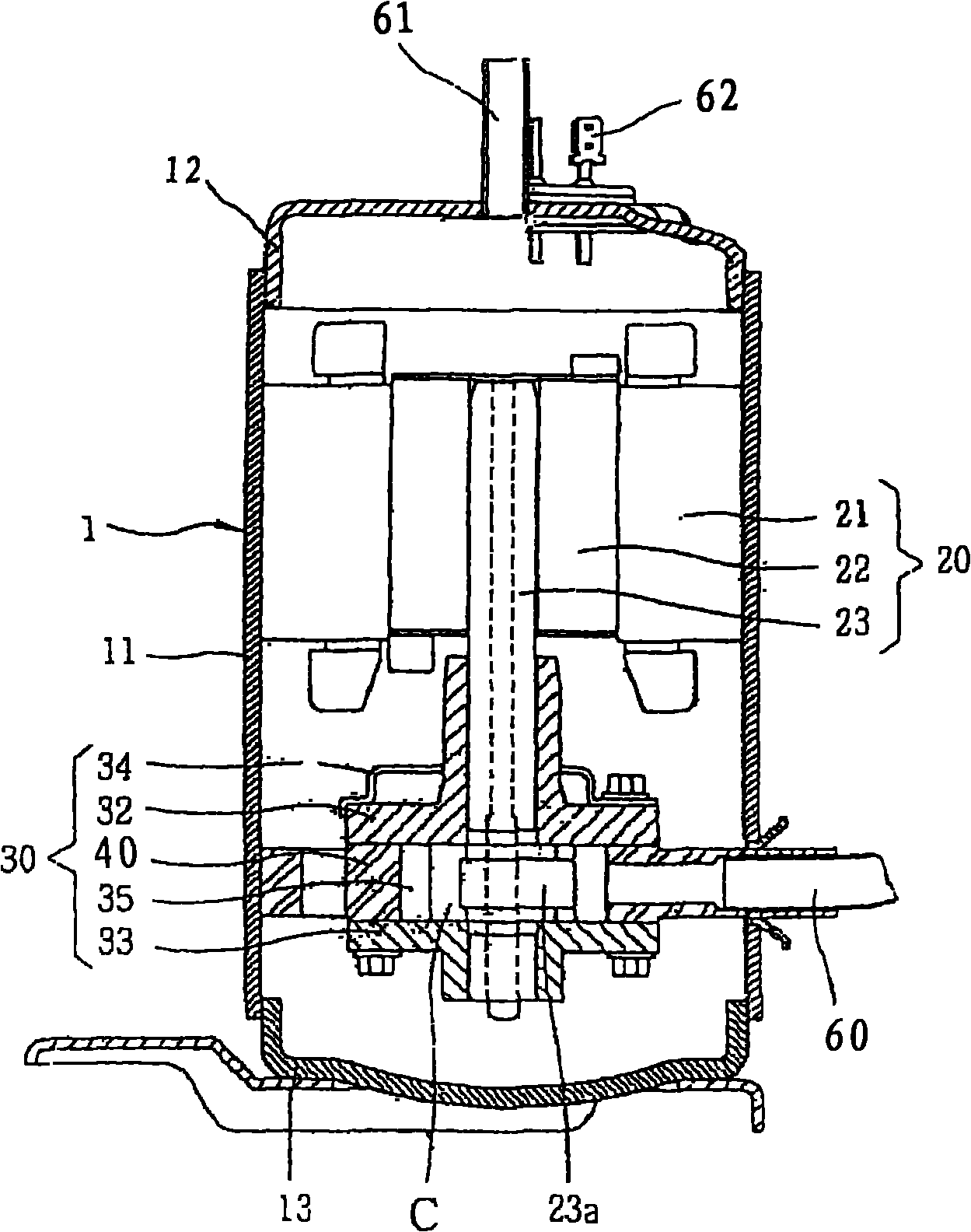 Resonant cavity structure of closed compressor