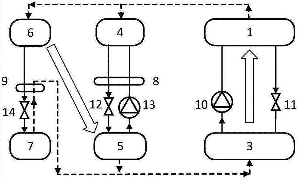 Reabsorption and absorption happening heat transferring combined absorption type circulation system and method