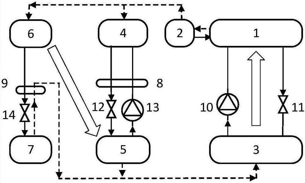 Reabsorption and absorption happening heat transferring combined absorption type circulation system and method