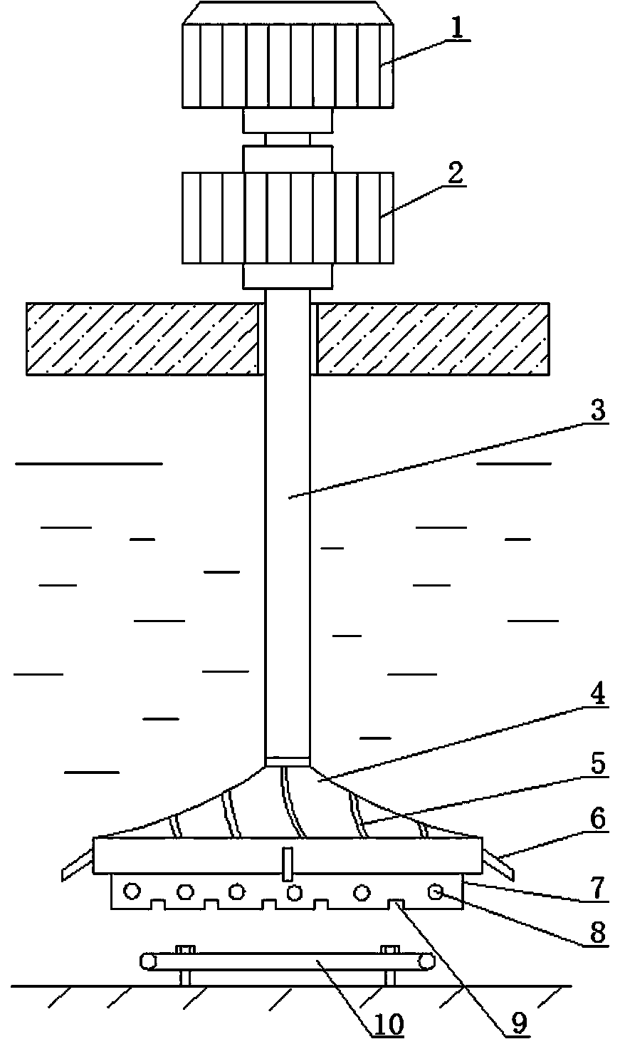 High-efficiency energy-saving stirring aerator for cable production sewage treatment