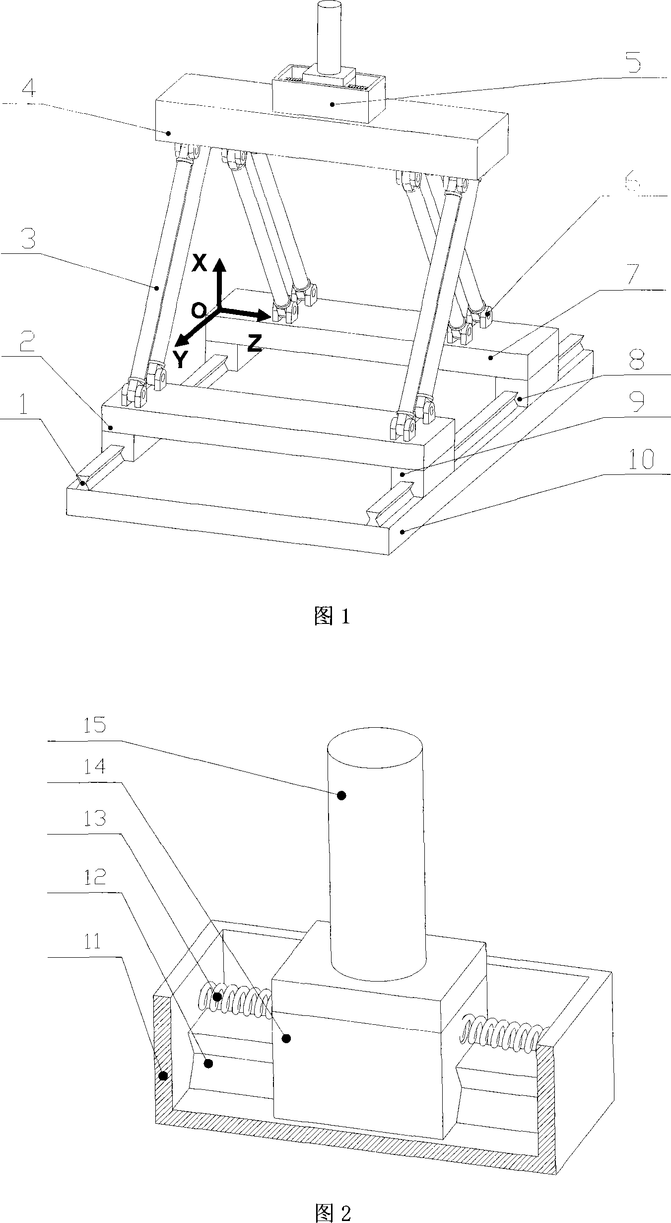 Two freedom mobile parallel connection mechanism with buffering ability