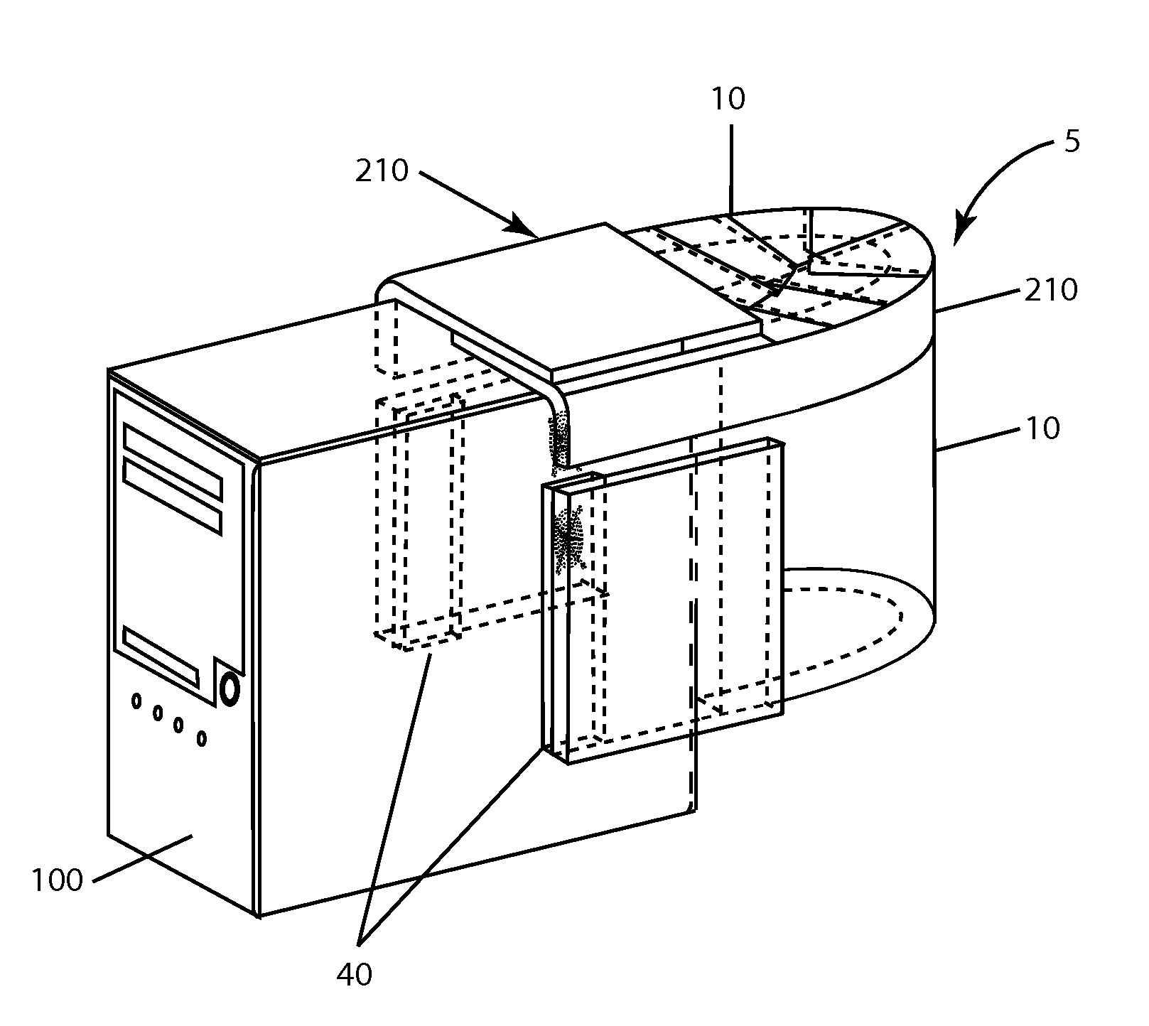 Acoustic noise reduction device for electronic equipment, including personal computers