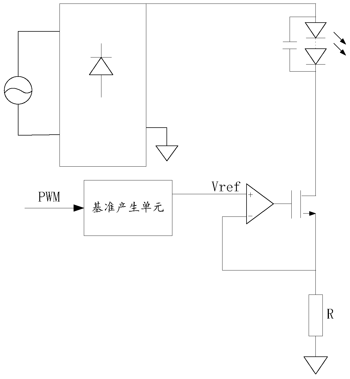 Control circuit for controlling power transistor, driving circuit, LED lamp system and control method