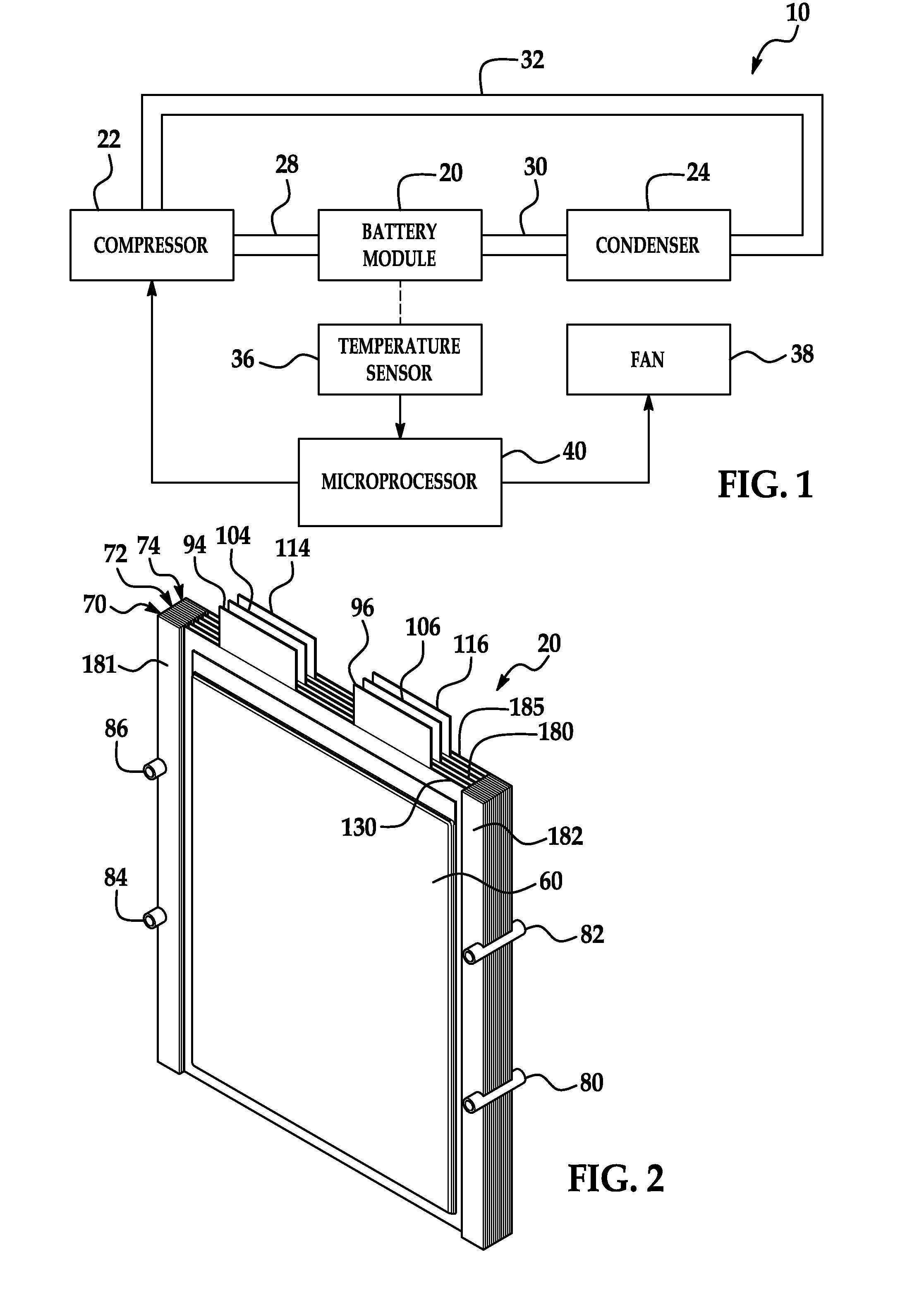 Battery systems, battery modules, and method for cooling a battery module