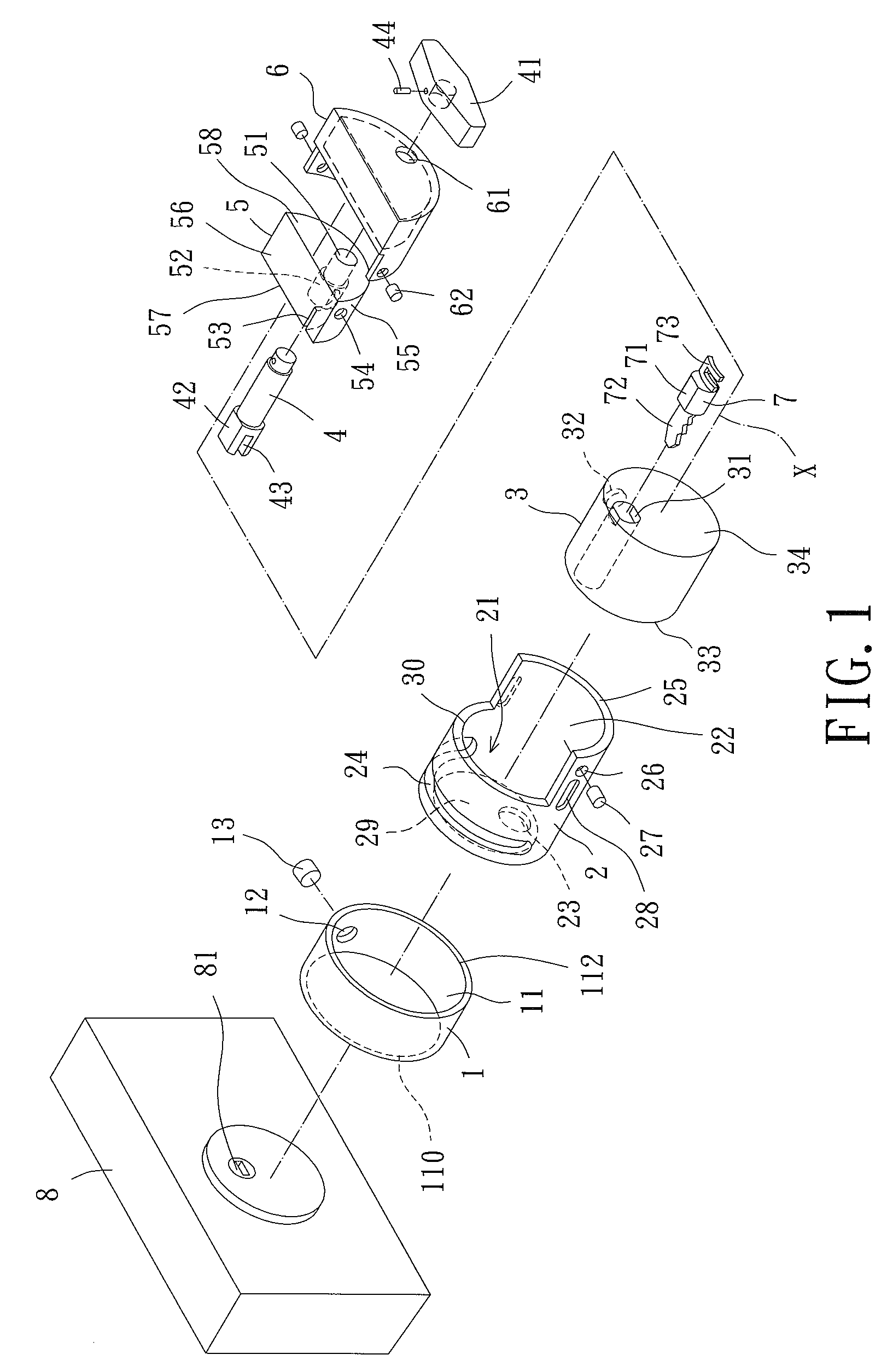 Unlocking device for concealing keyhole of lock