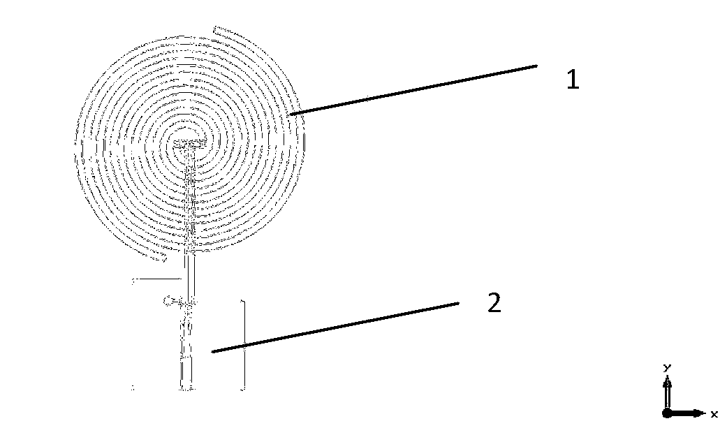 Ultra-wideband planar helical antenna device based on integrated feed structure