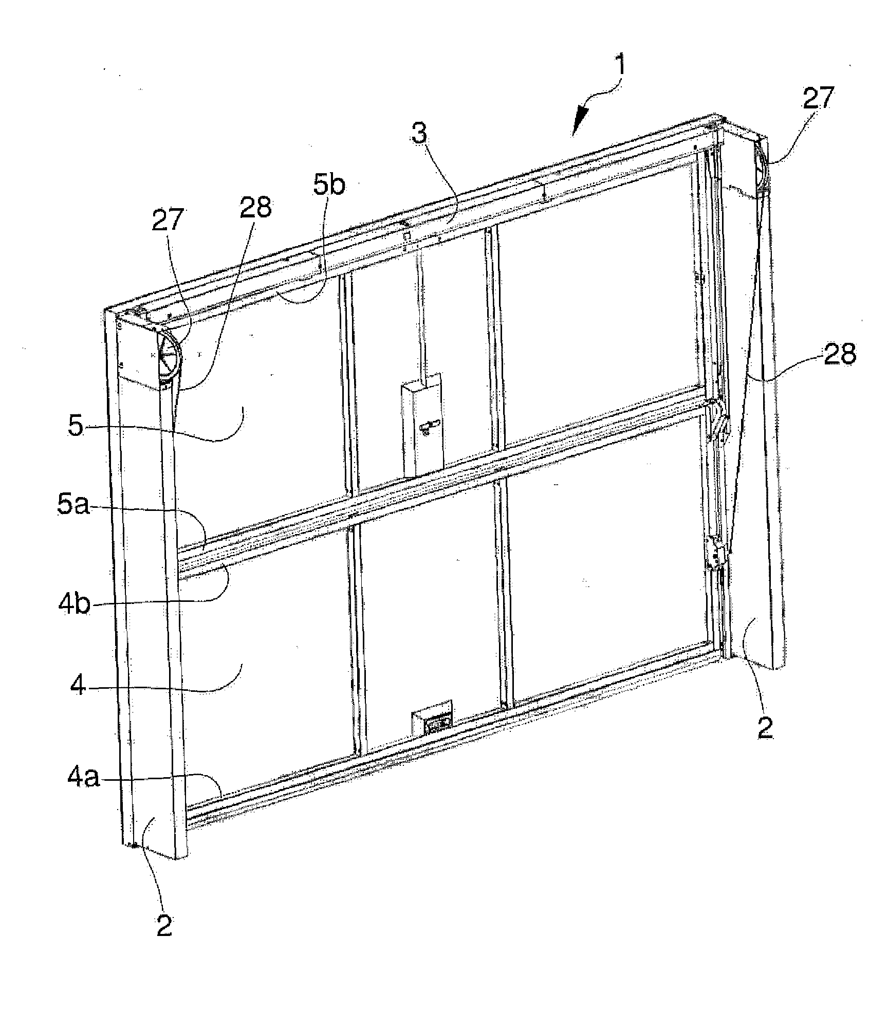 Main door for the control of the access opening to a compartment, particularly a garage compartment