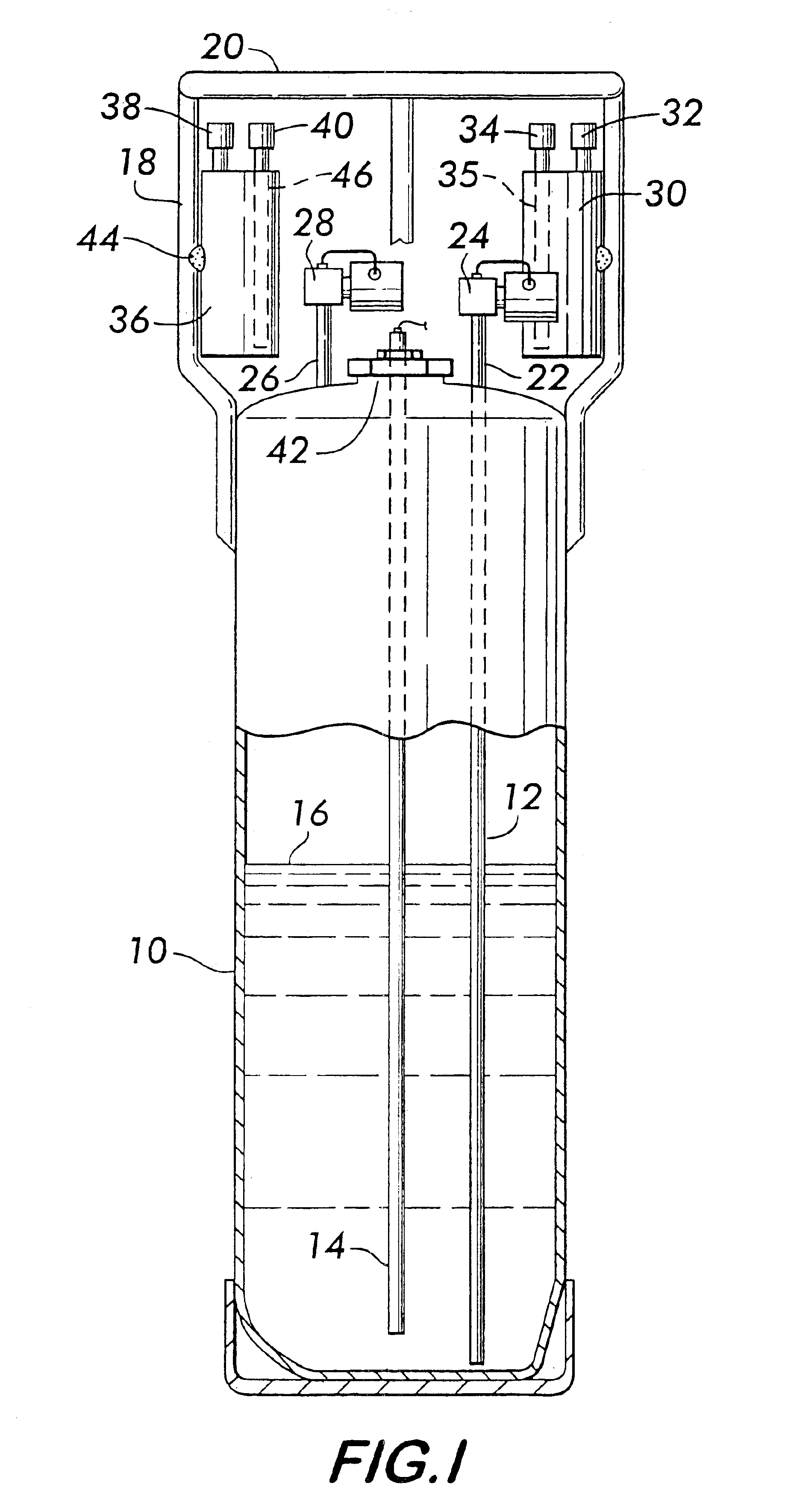 Multiple contents container assembly for ultrapure solvent purging