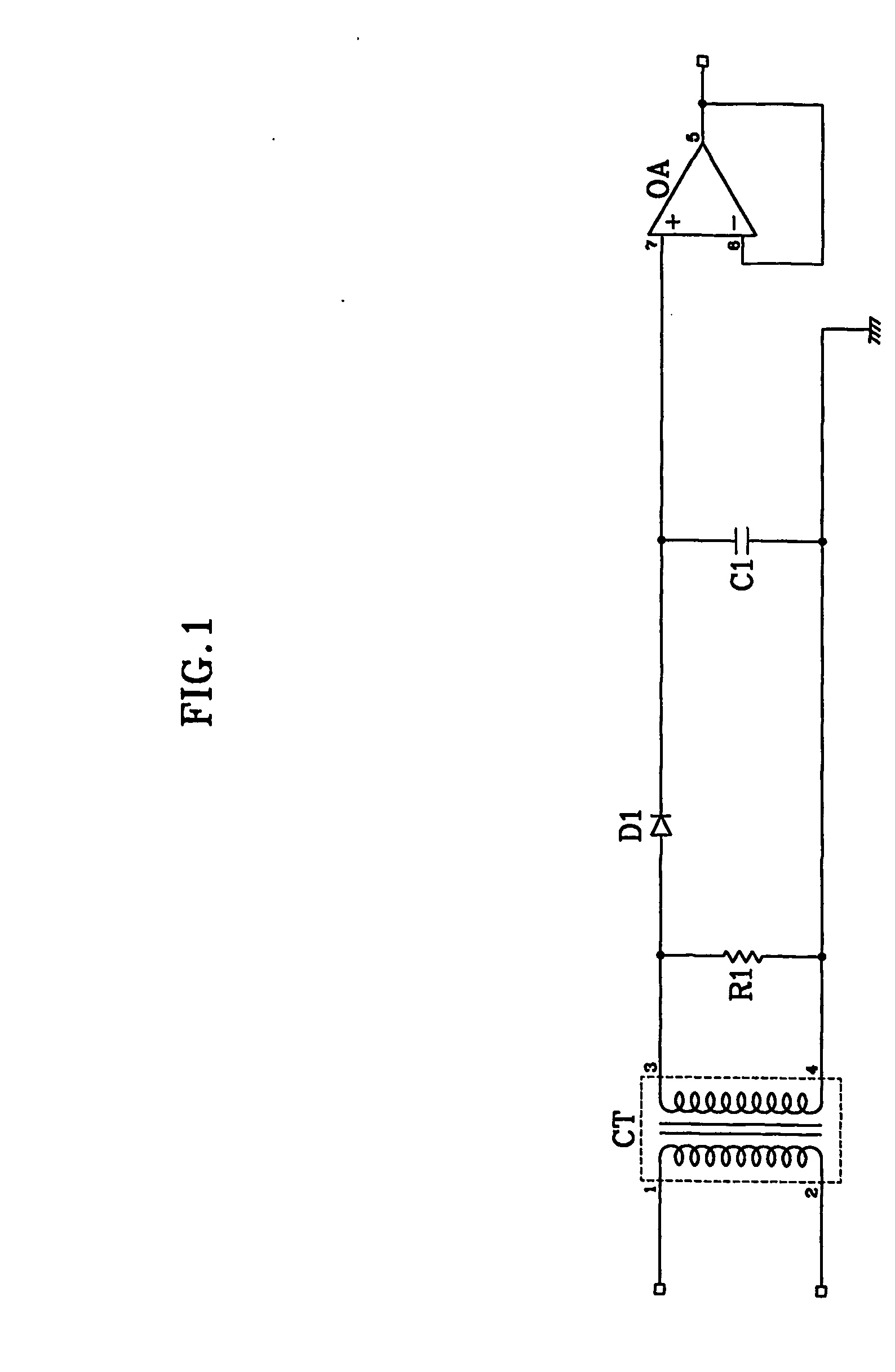 Circuit for detecting electric current