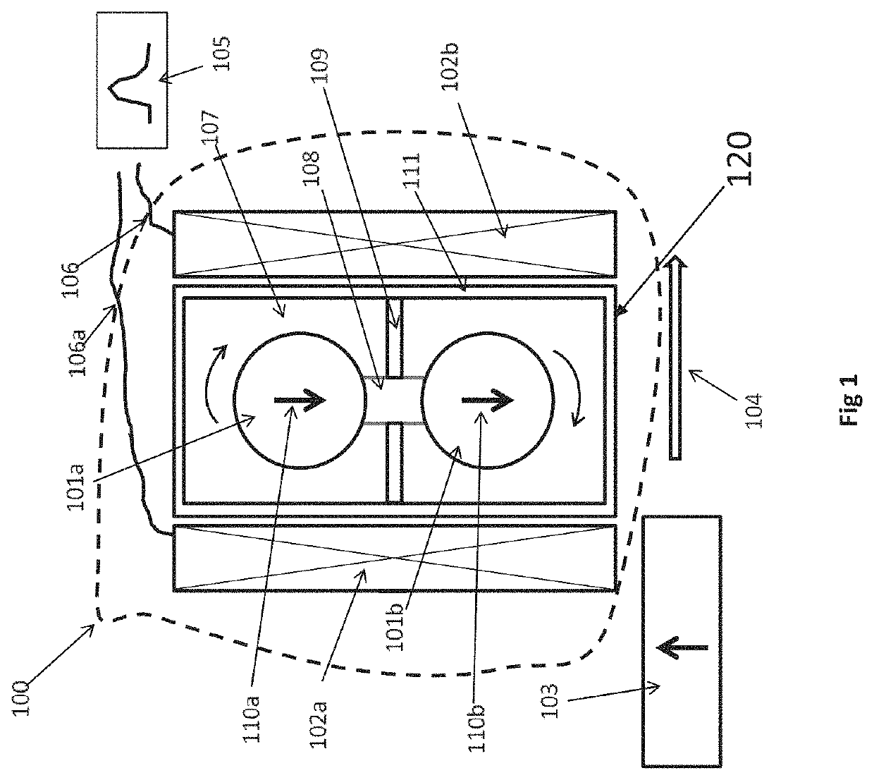 Pulse generator harvesting energy from a moving element