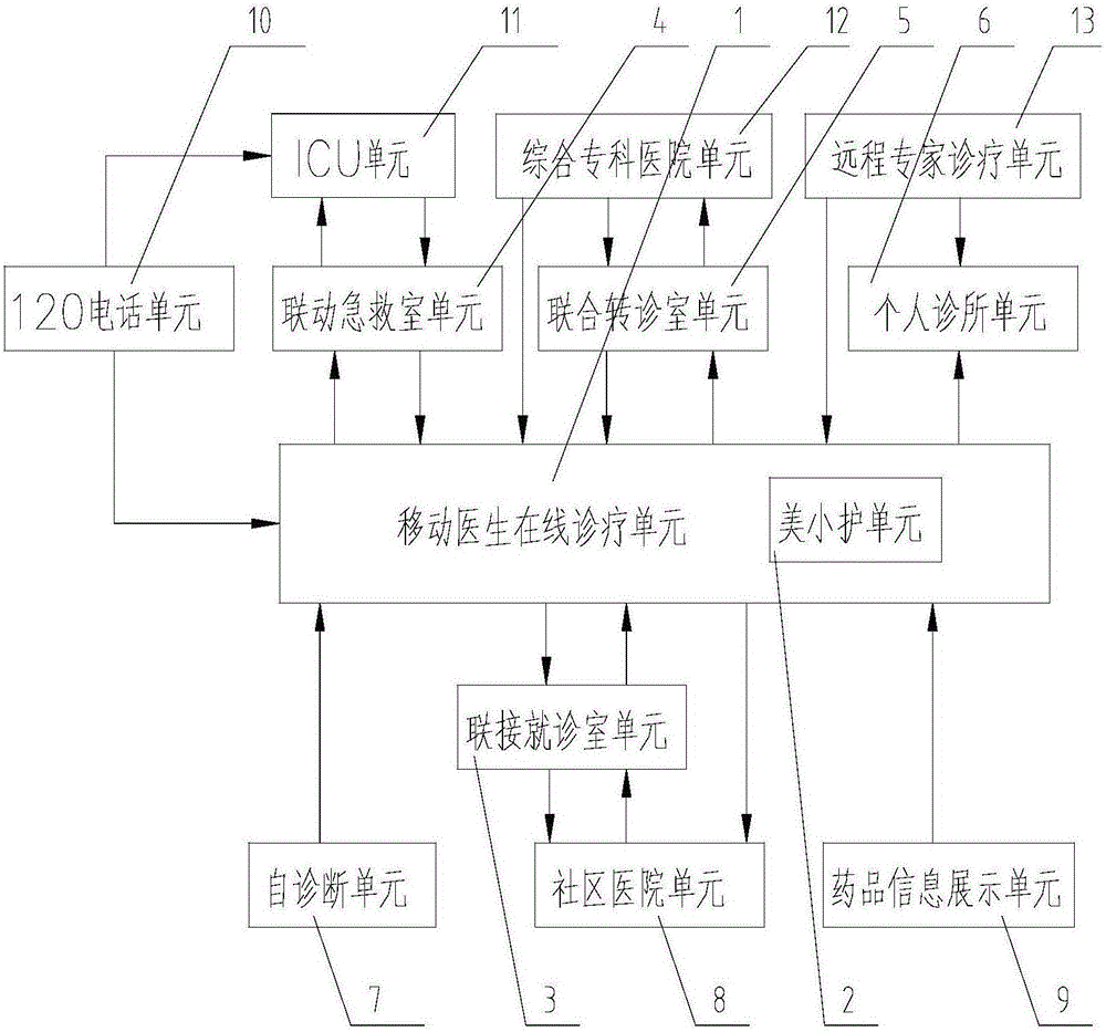 Mobile online doctor diagnosis and treatment device and use method thereof