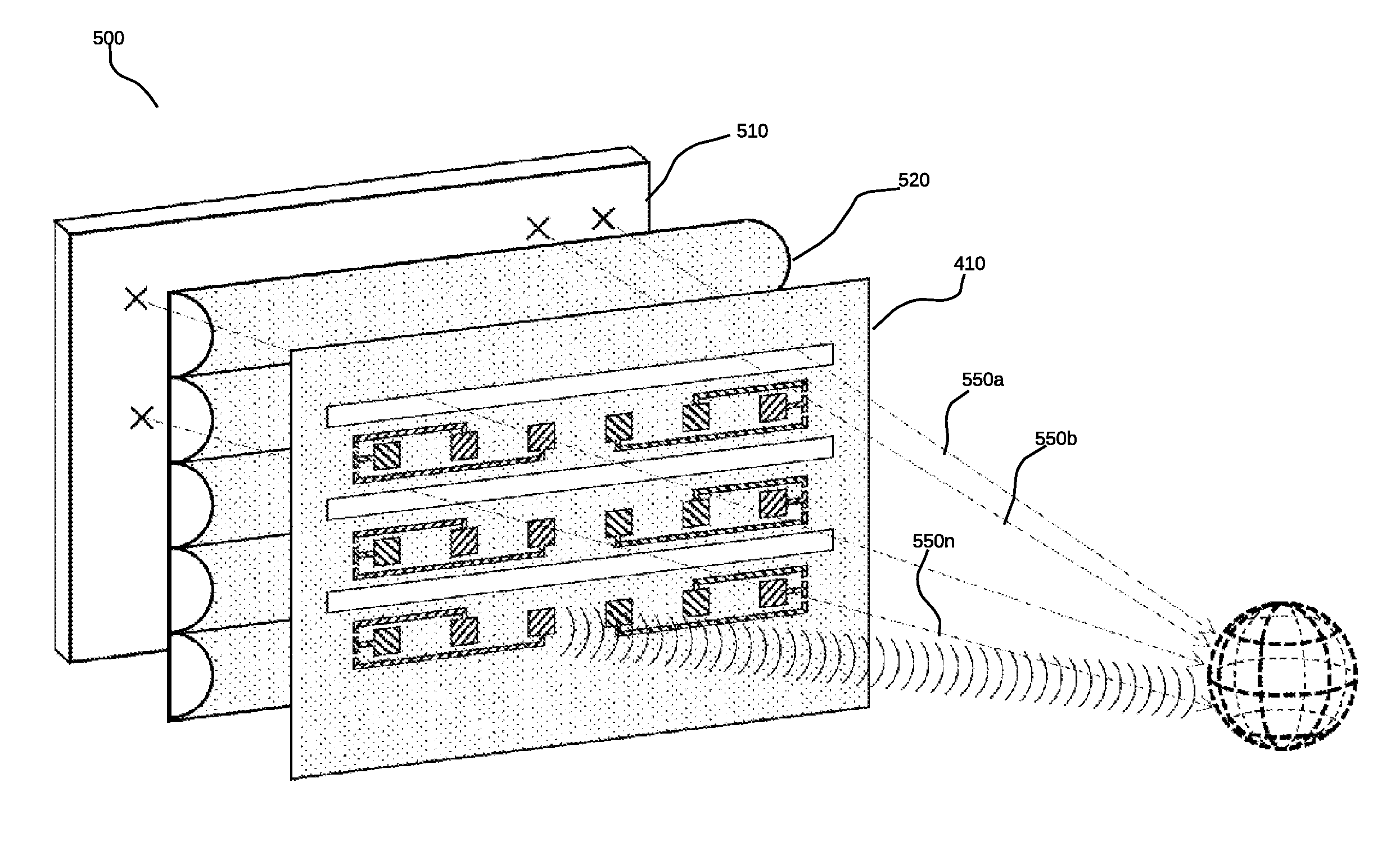 Tileable, coplanar, flat-panel 3-d display with tactile and audio interfaces