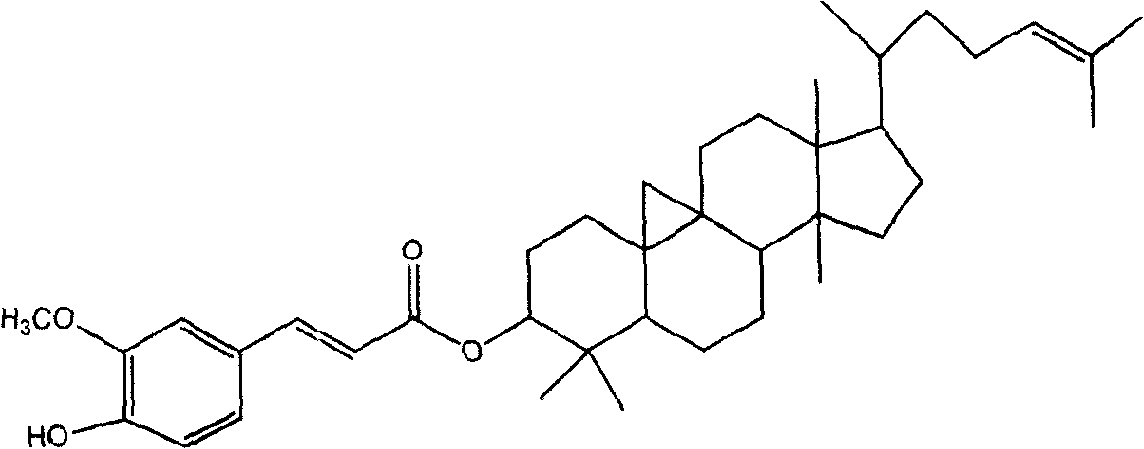 Preparation of compound of cycloartenyl ferulate and purification process thereof