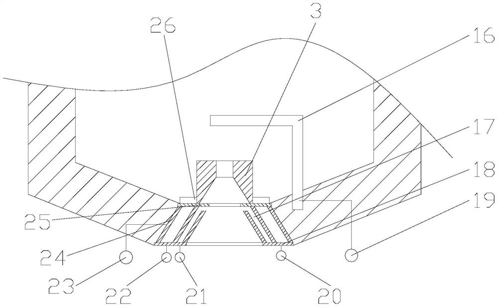 An implantable molten ceramic material outflow device