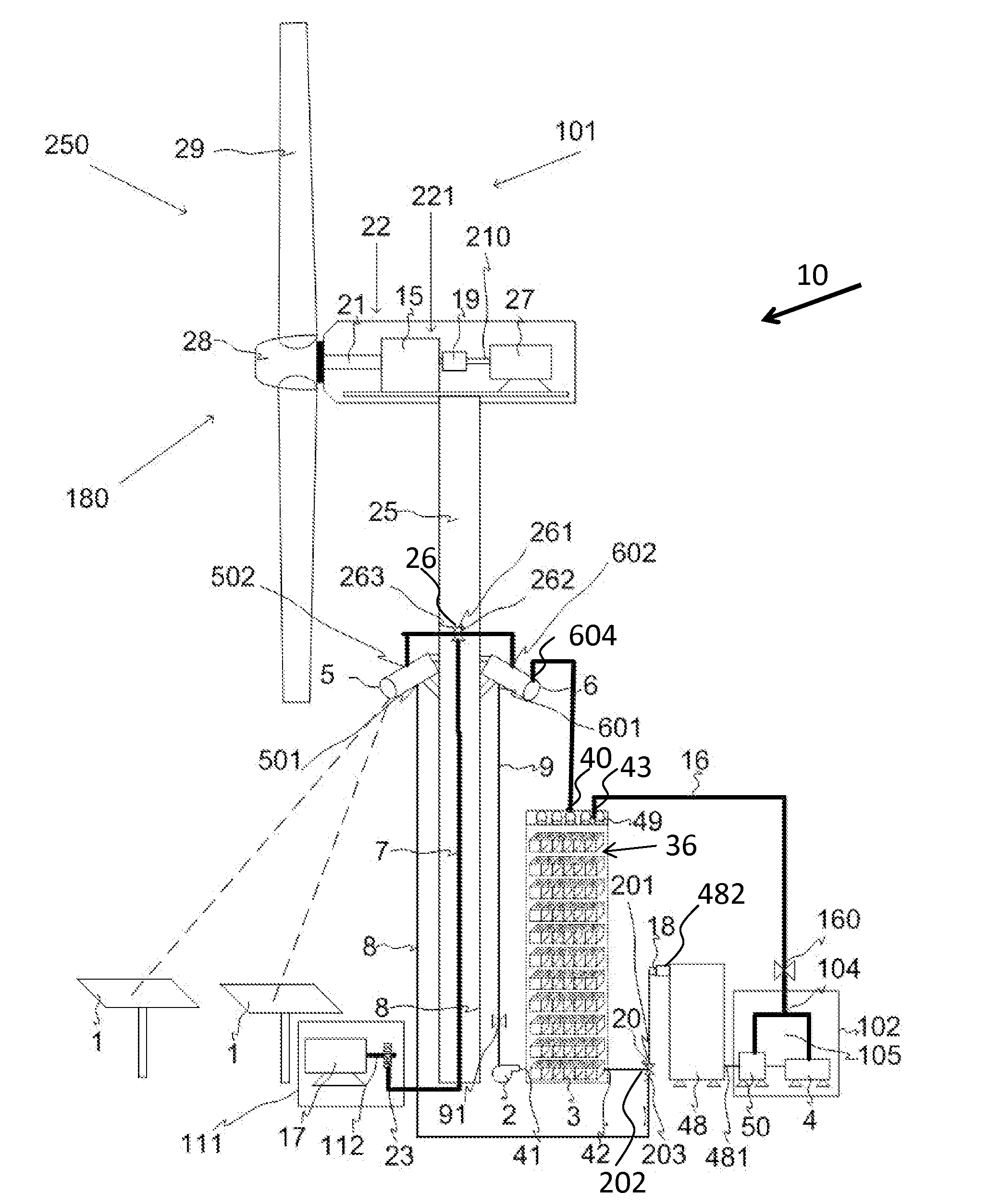 Hybrid system for electric power generation from solar-thermal energy and wind energy sources