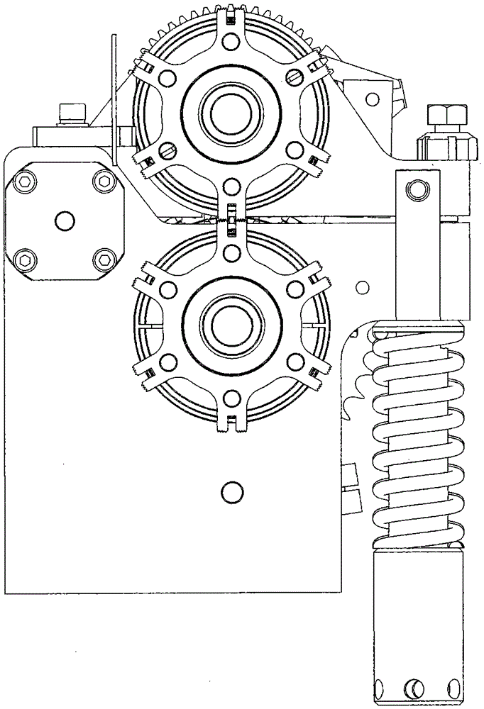 An external candy packaging machine horizontal seal upper and lower cutting knife device