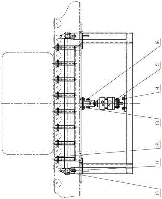 A 90° angle tire transfer device