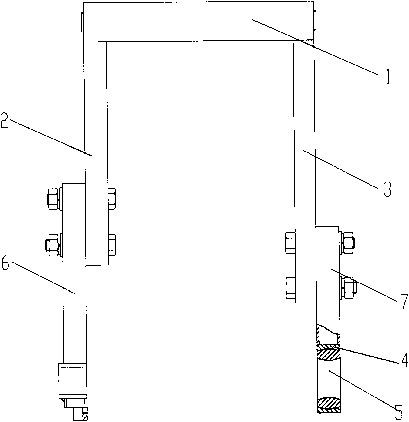 Flat fork with high coaxial degree and accuracy