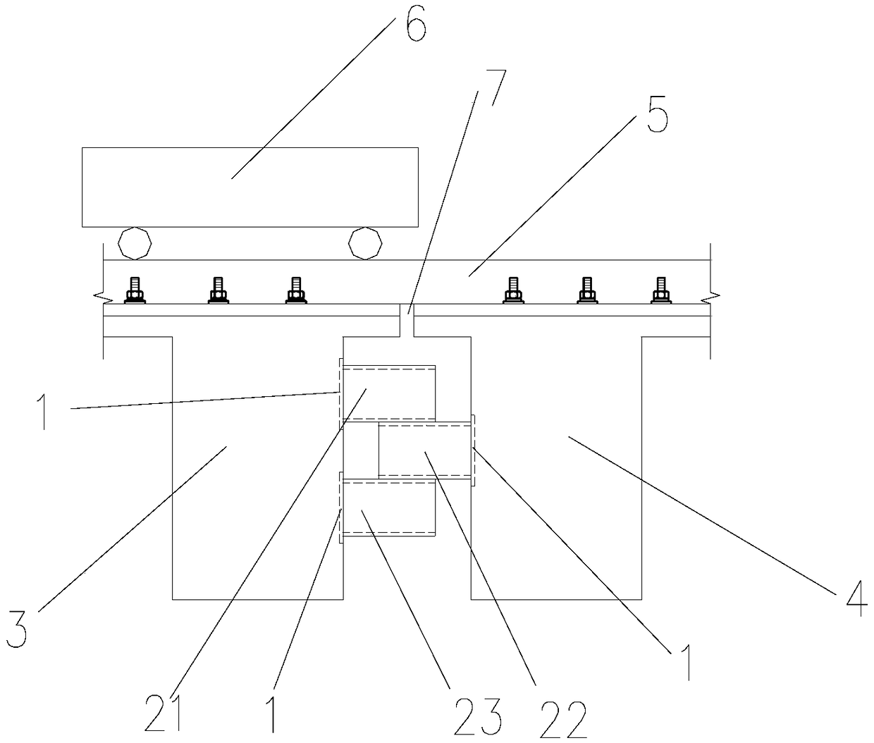 Method for adjusting deformation of unloading truck rails crossing telescopic seam