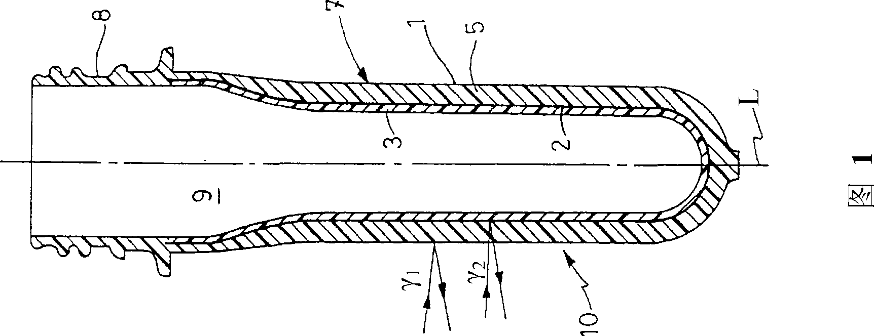 Preform and container for radiosensitive products and method for the manufacturing thereof