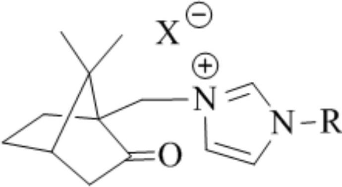 A class of camphor-based imidazole type ionic liquid and its preparation method and application