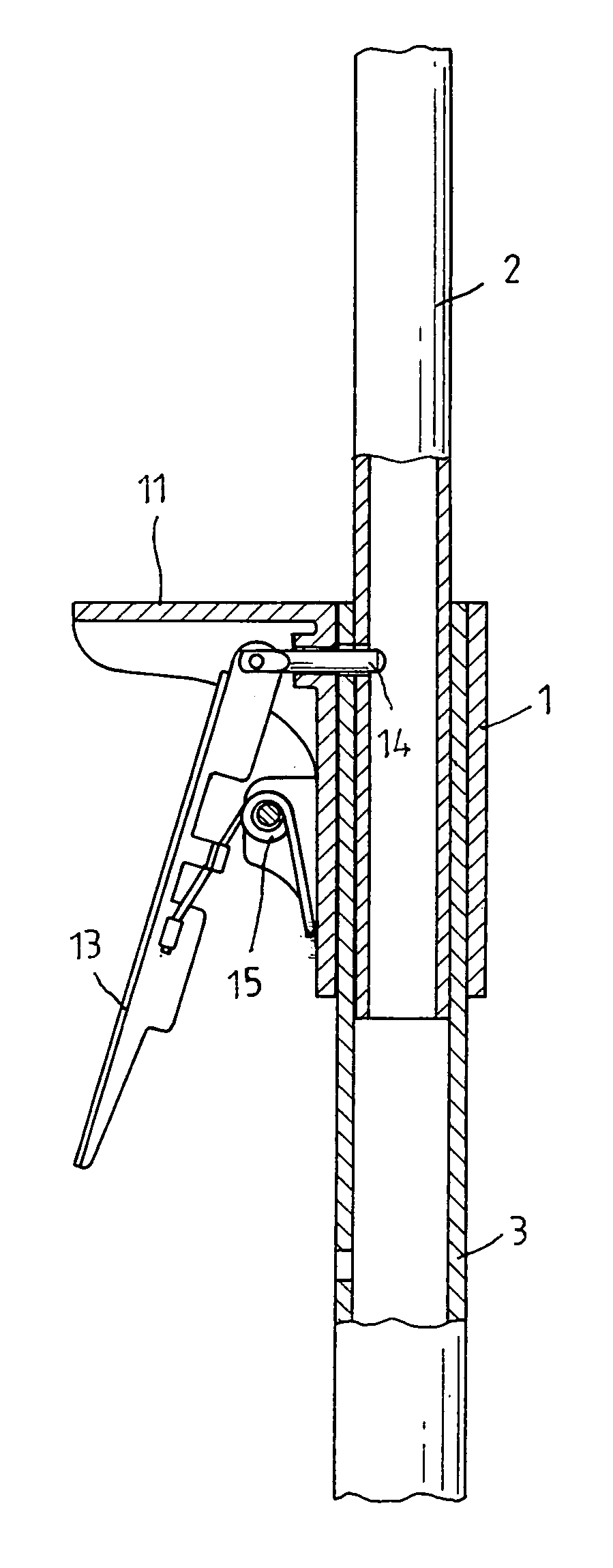 Positioning structure of a beach umbrella